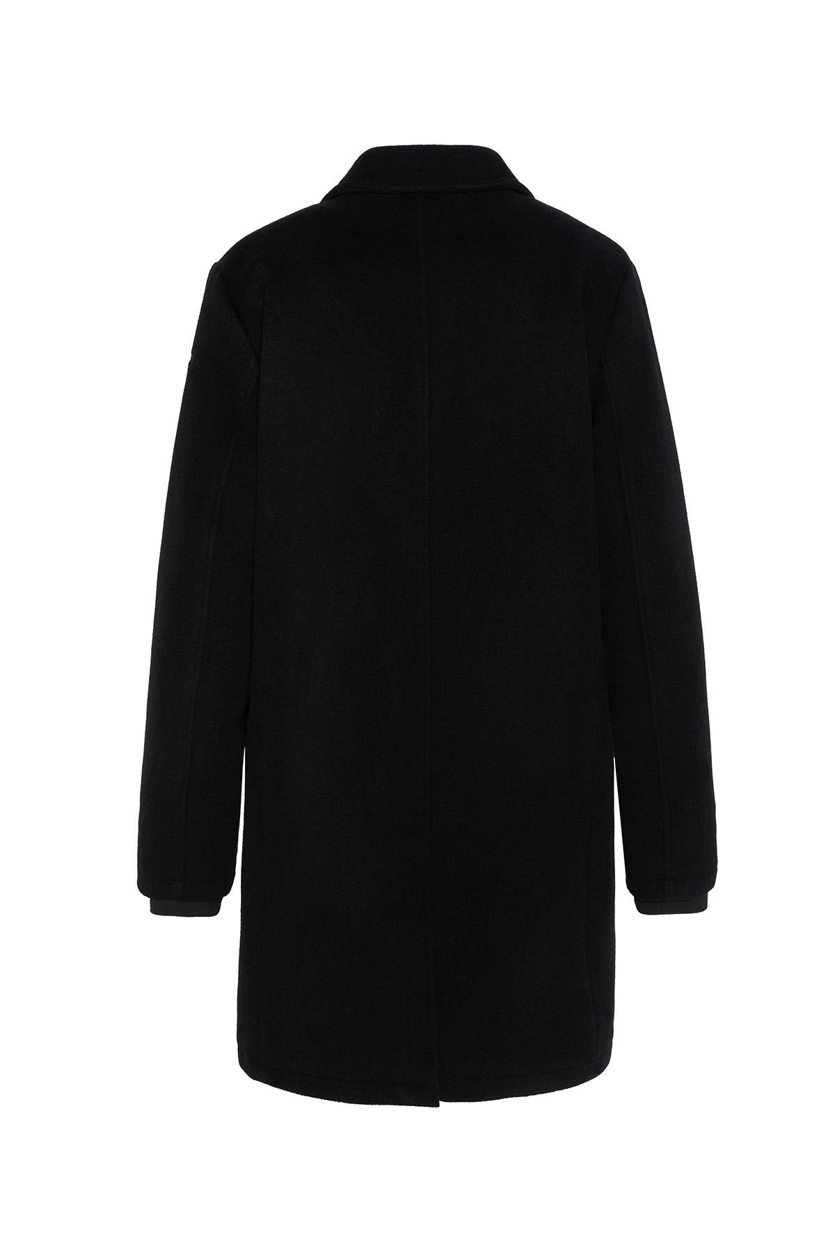 Black long buttoned coat - Image n°8