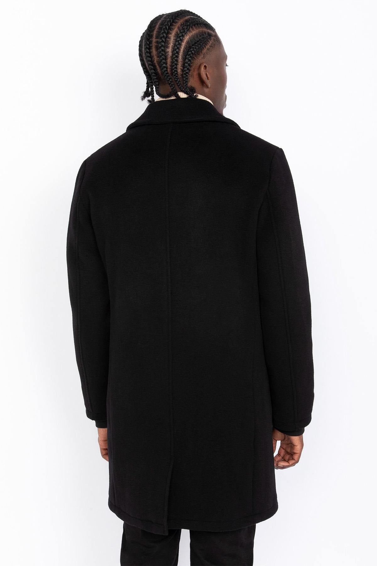 Black long buttoned coat - Image n°4