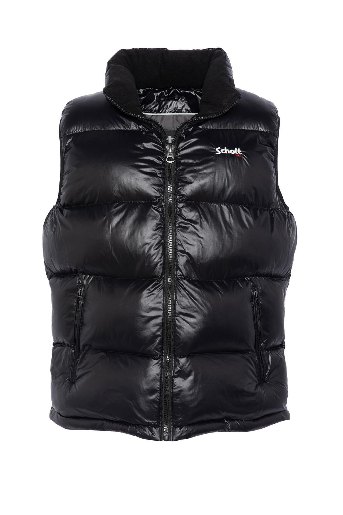 Black nylon sleeveless down jacket - Image n°3