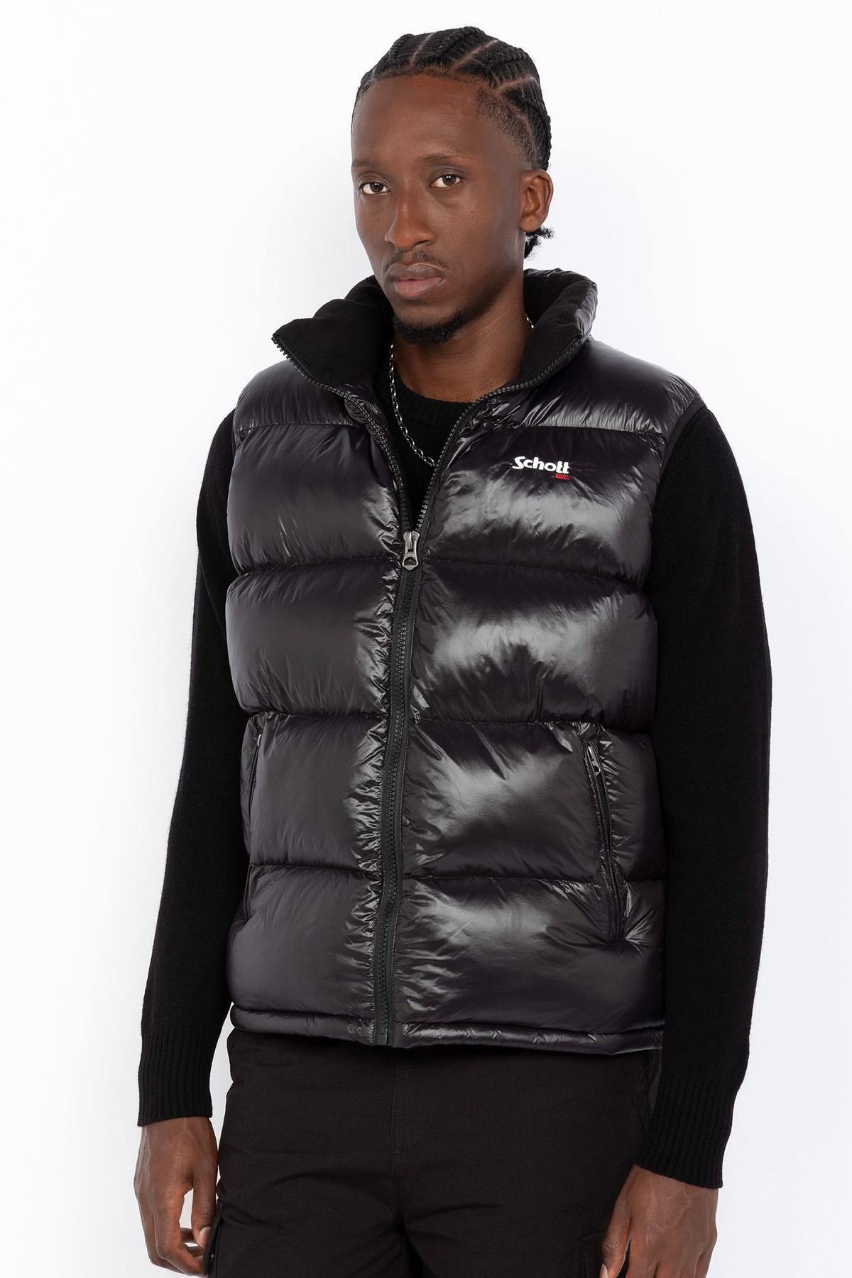 Black nylon sleeveless down jacket - Image n°6