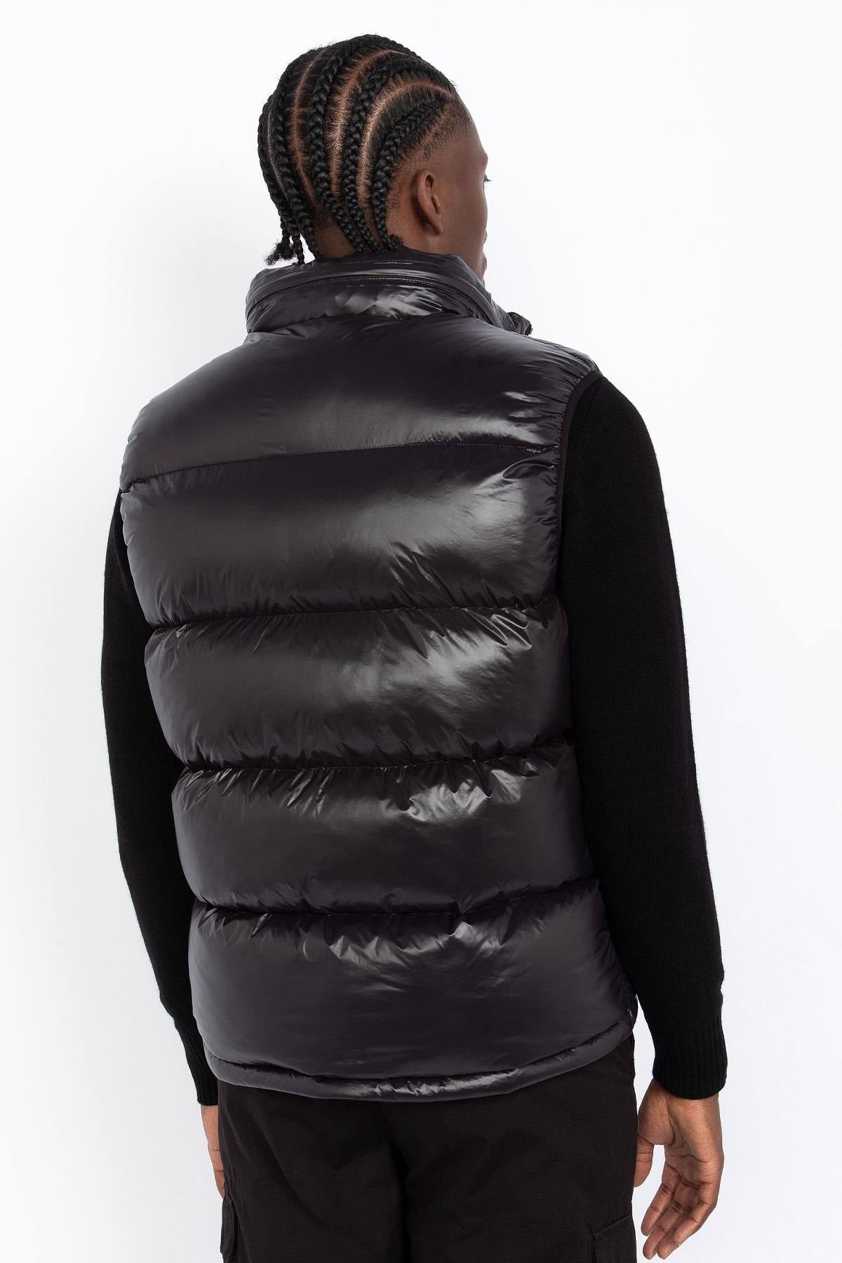 Black nylon sleeveless down jacket - Image n°7