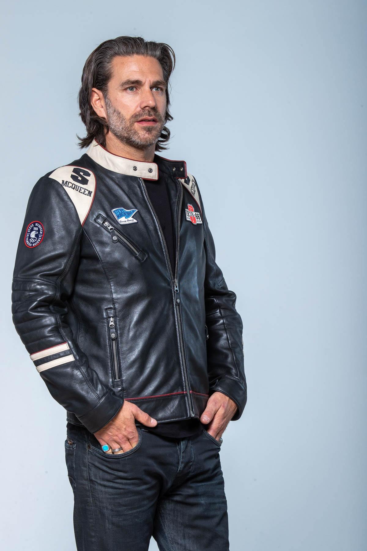 McQueen 1970 black leather racing jacket - Image n°5