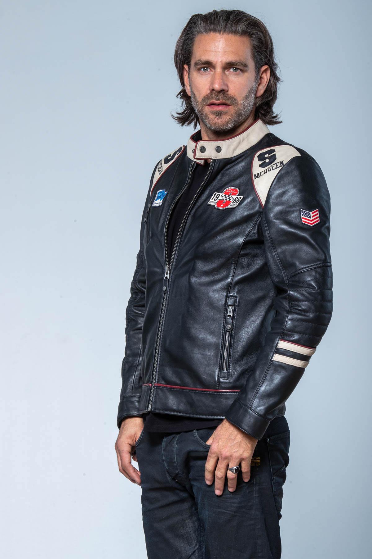 McQueen 1970 black leather racing jacket - Image n°6