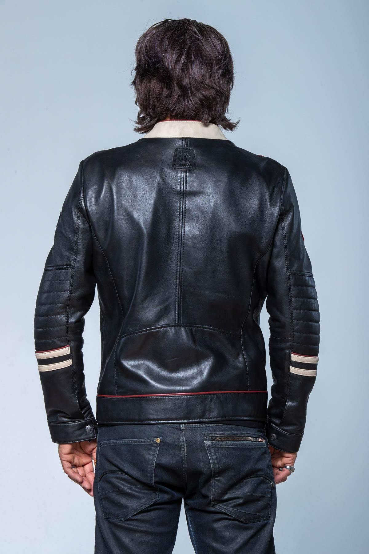 McQueen 1970 black leather racing jacket - Image n°3