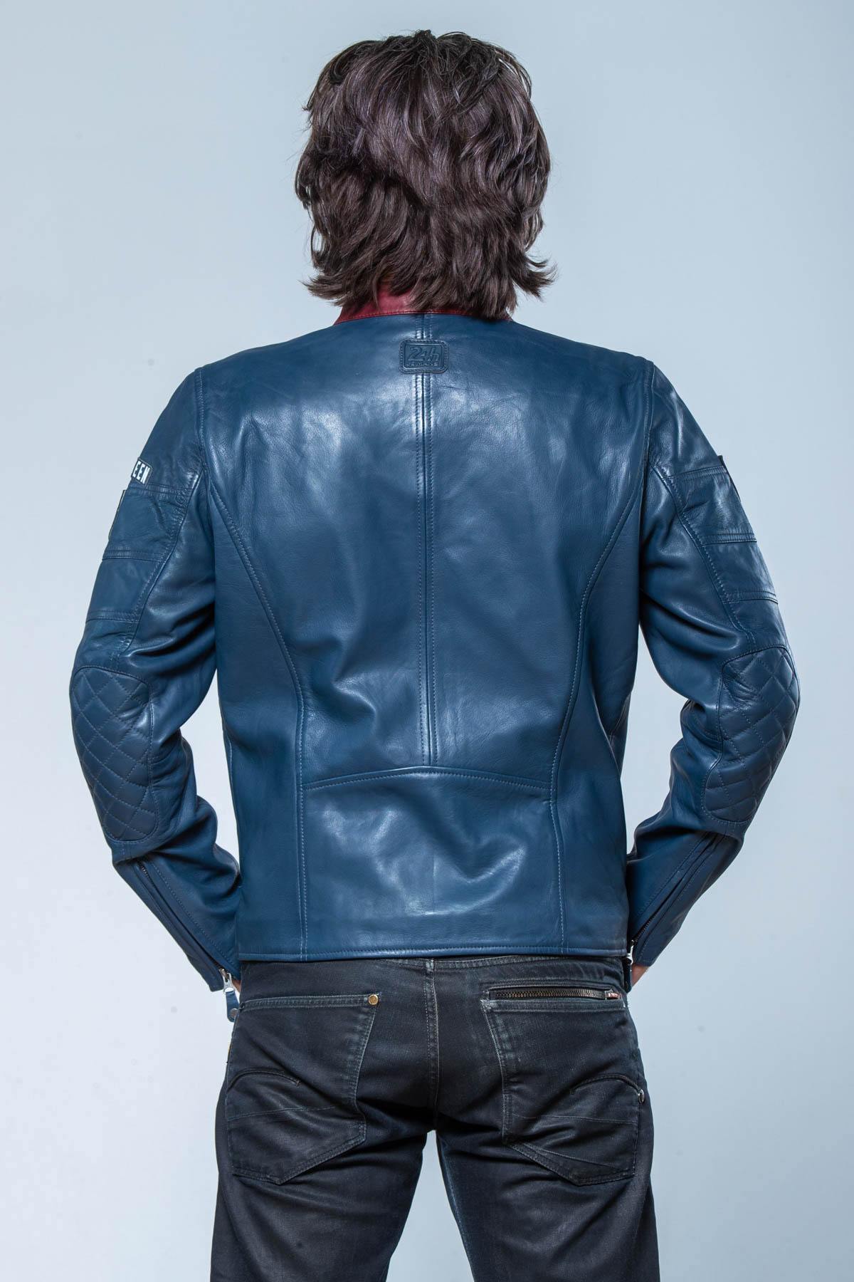 Steve McQueen 1971 blue leather jacket - Image n°4