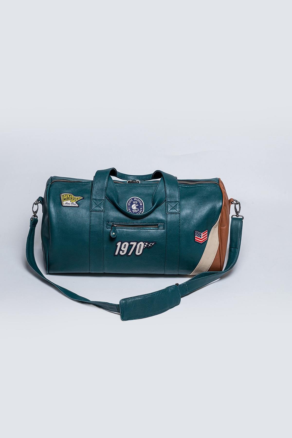 Steve McQueen blue genuine leather sports bag - Image n°1