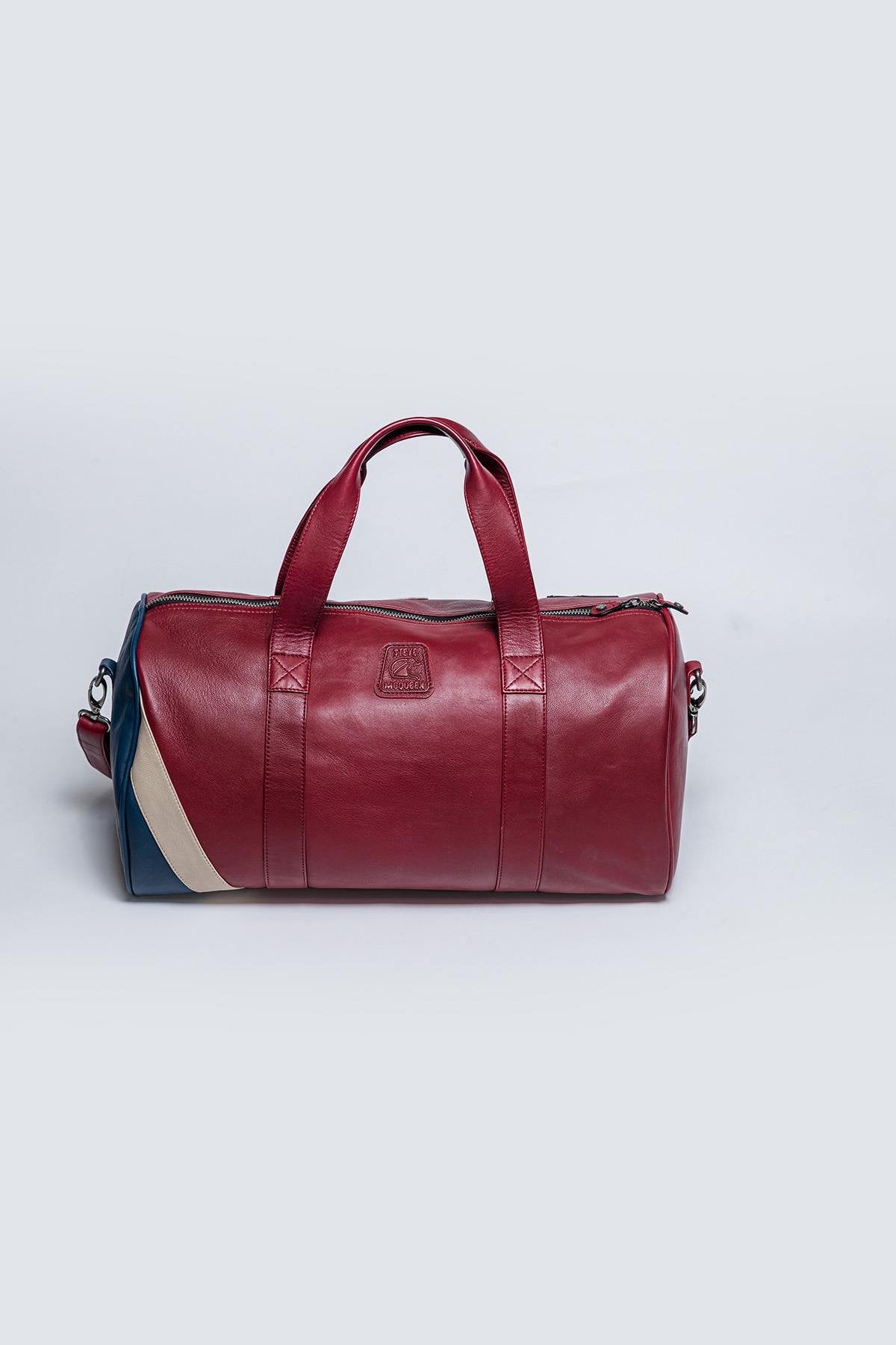 Red leather sports bag Steve McQueen 1970 - Image n°4