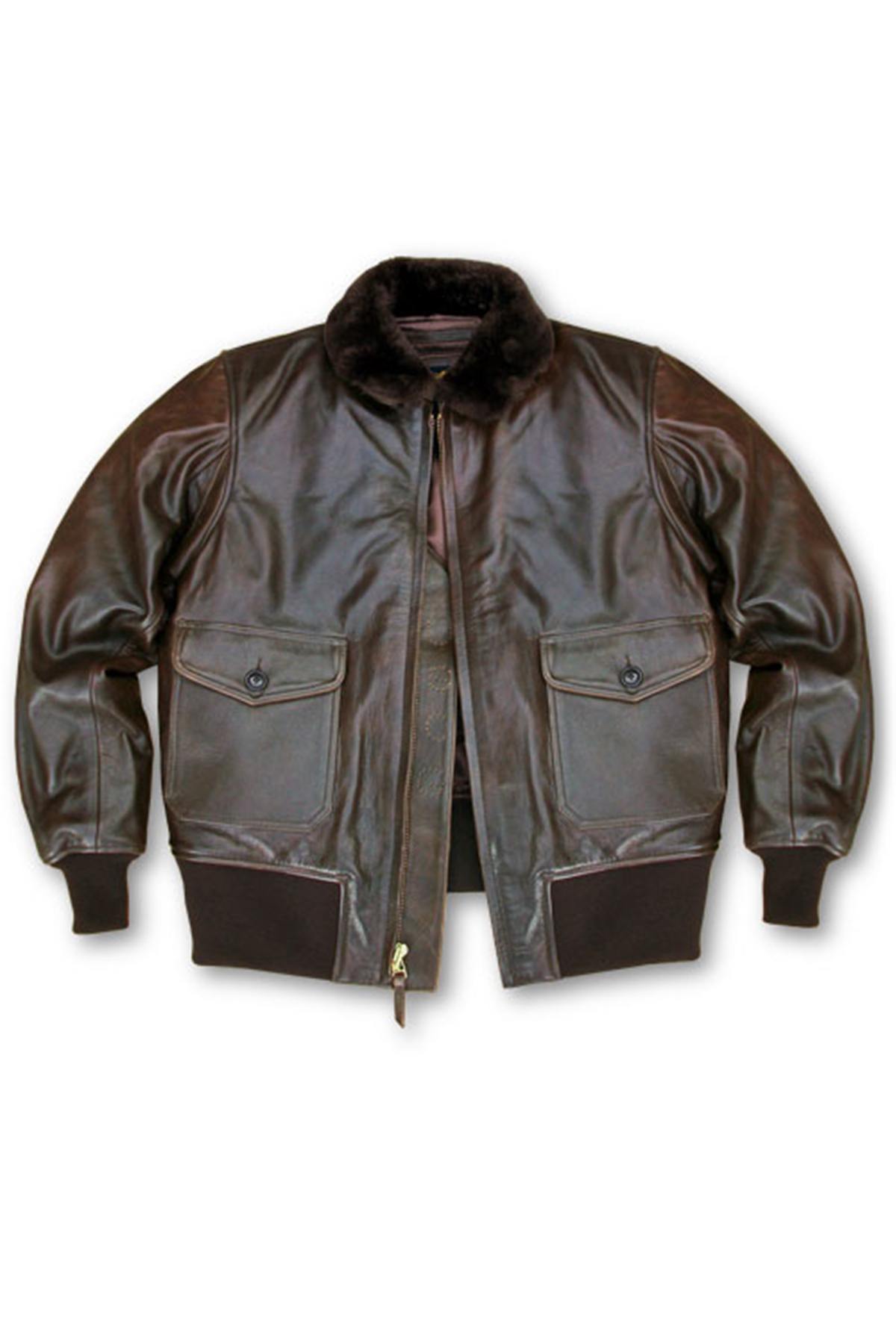 US Navy Pilots Leather Bomber Jacket - Image n°1