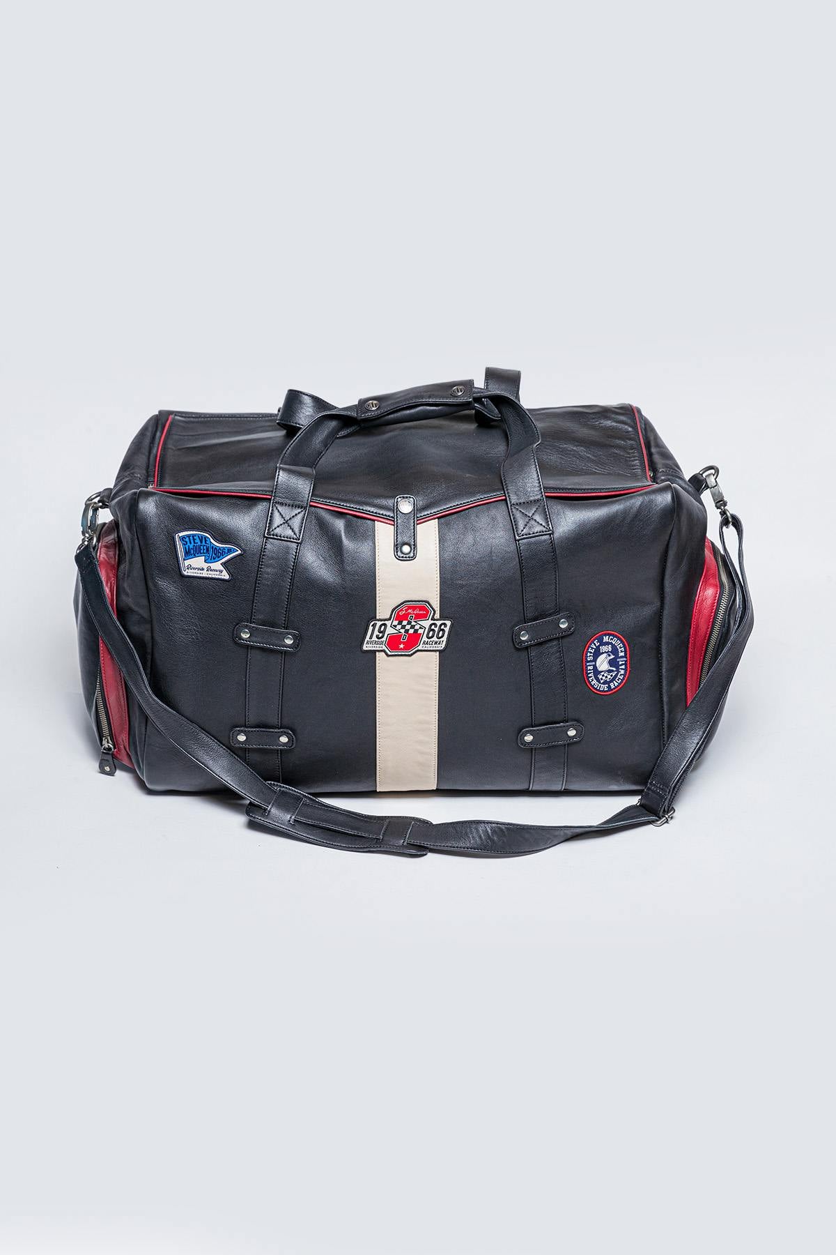 72h travel bag in black genuine leather - Image n°1