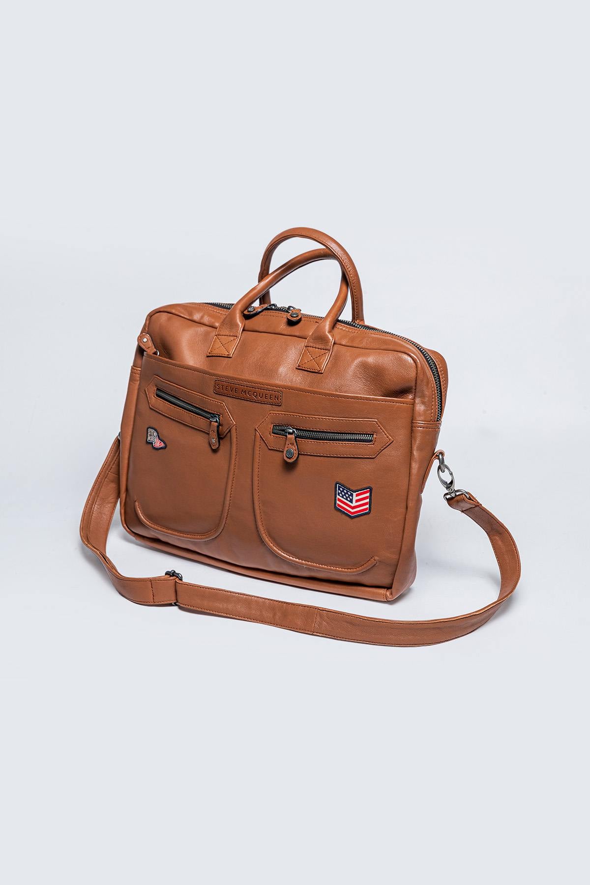 Steve McQueen brown leather messenger bag - Image n°3