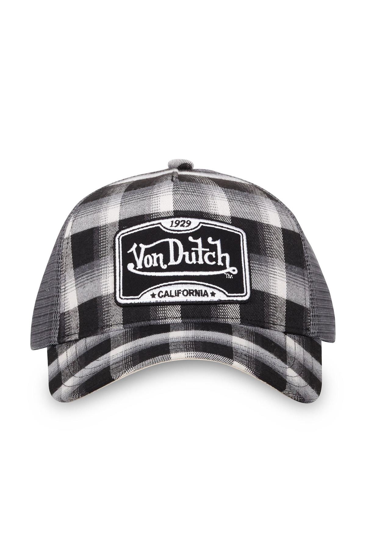 Black and white plaid trucker cap - Image n°4