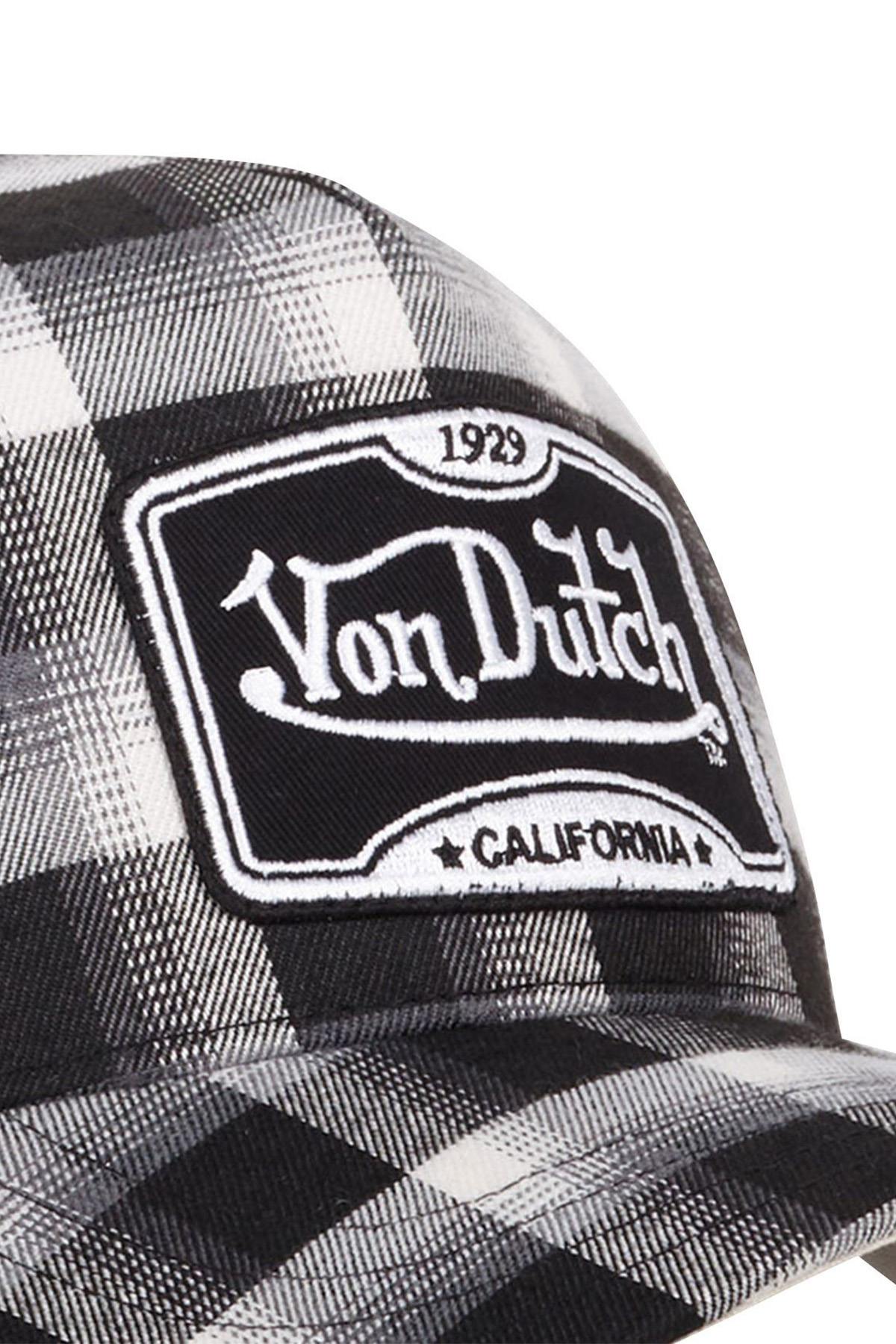 Black and white plaid trucker cap - Image n°2