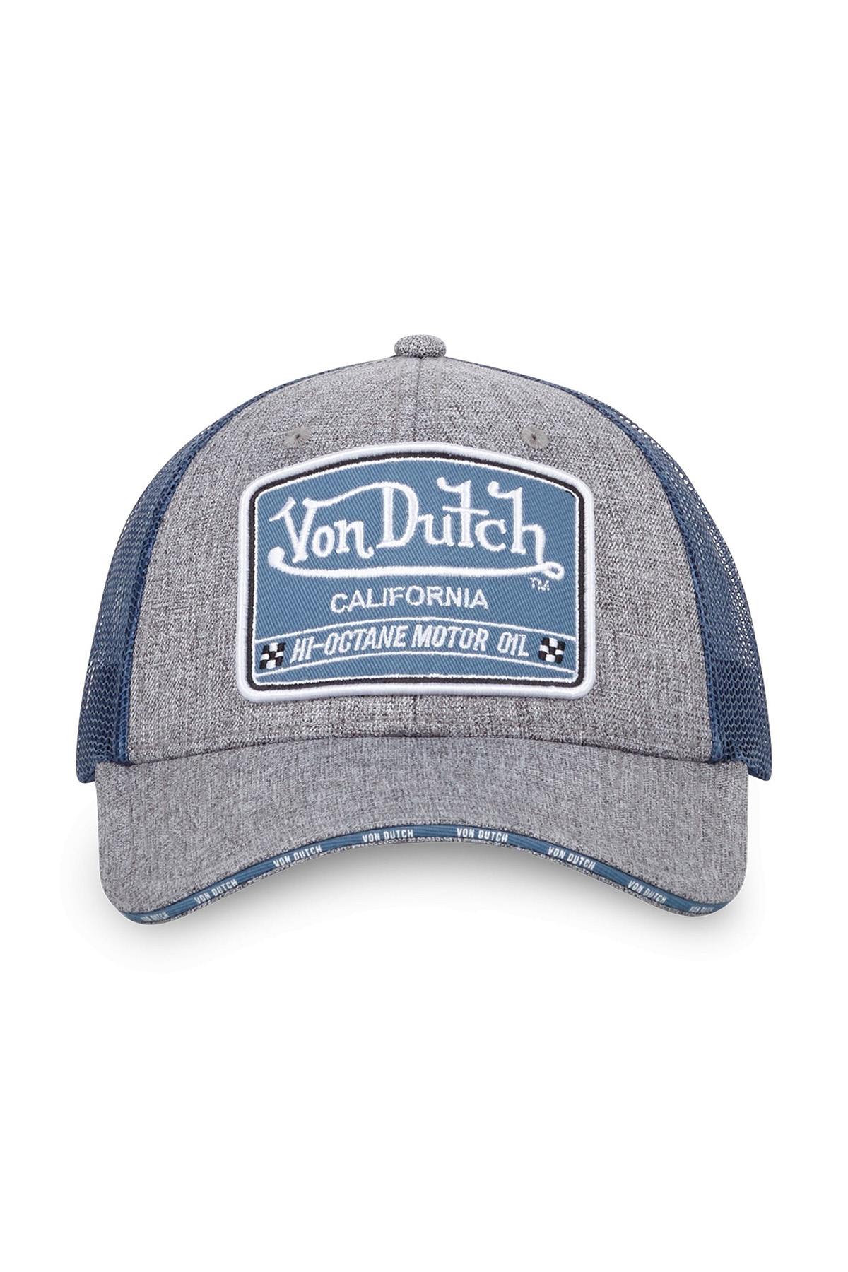 Grey and blue trucker cap with motorsport theme - Image n°4