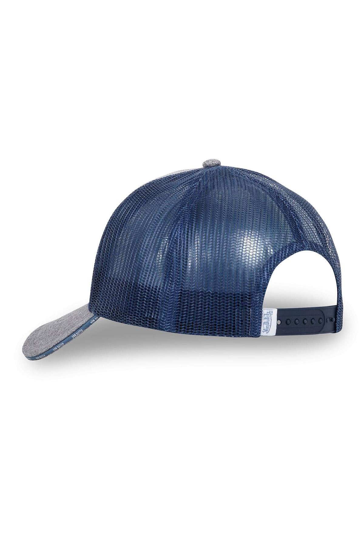 Grey and blue trucker cap with motorsport theme - Image n°2