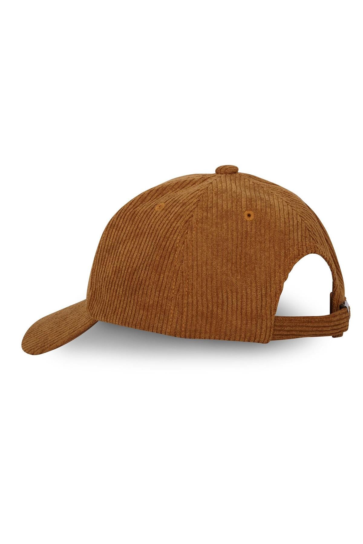 Brown embroidered corduroy cap - Image n°3