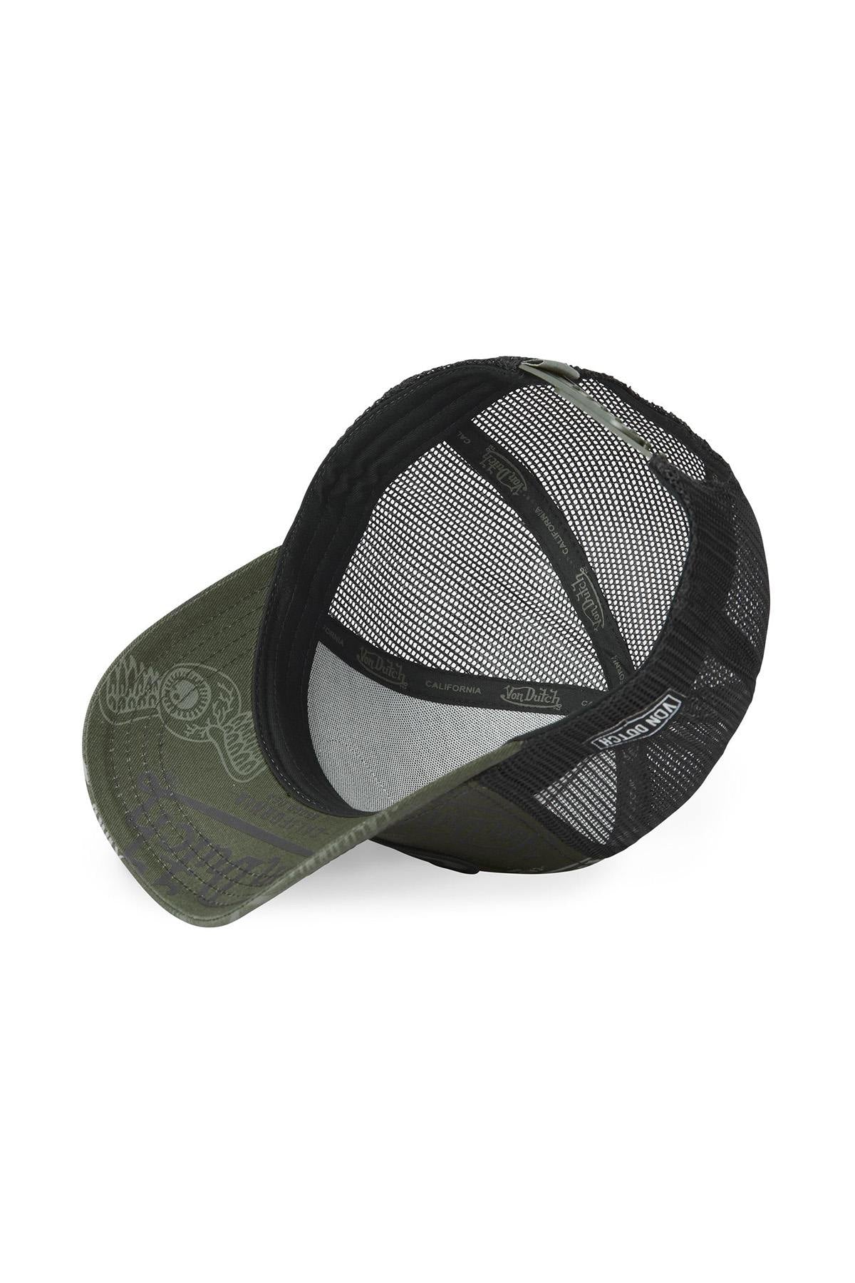 Khaki trucker cap with logo pattern - Image n°4