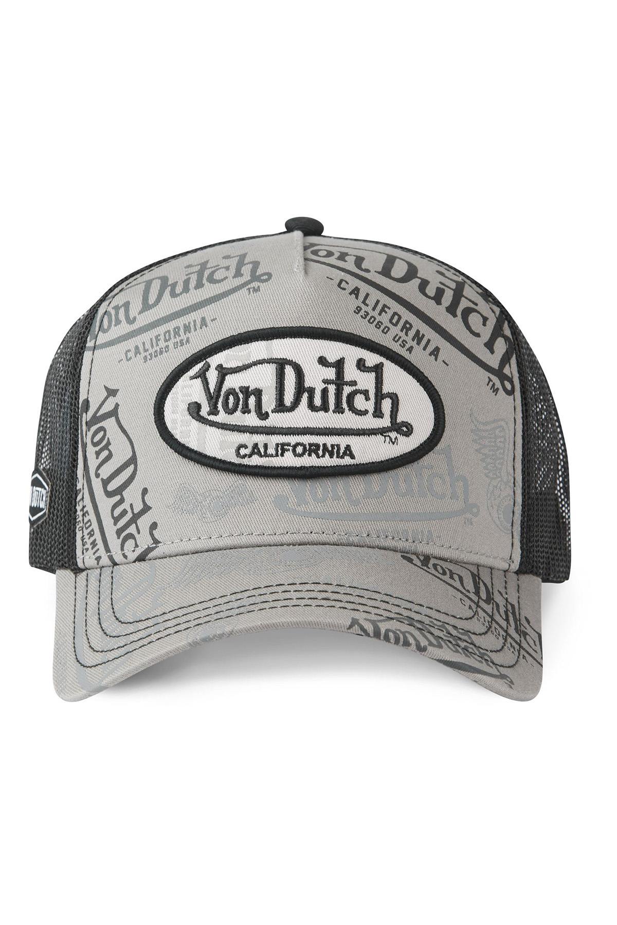 Grey trucker cap with logo pattern - Image n°4