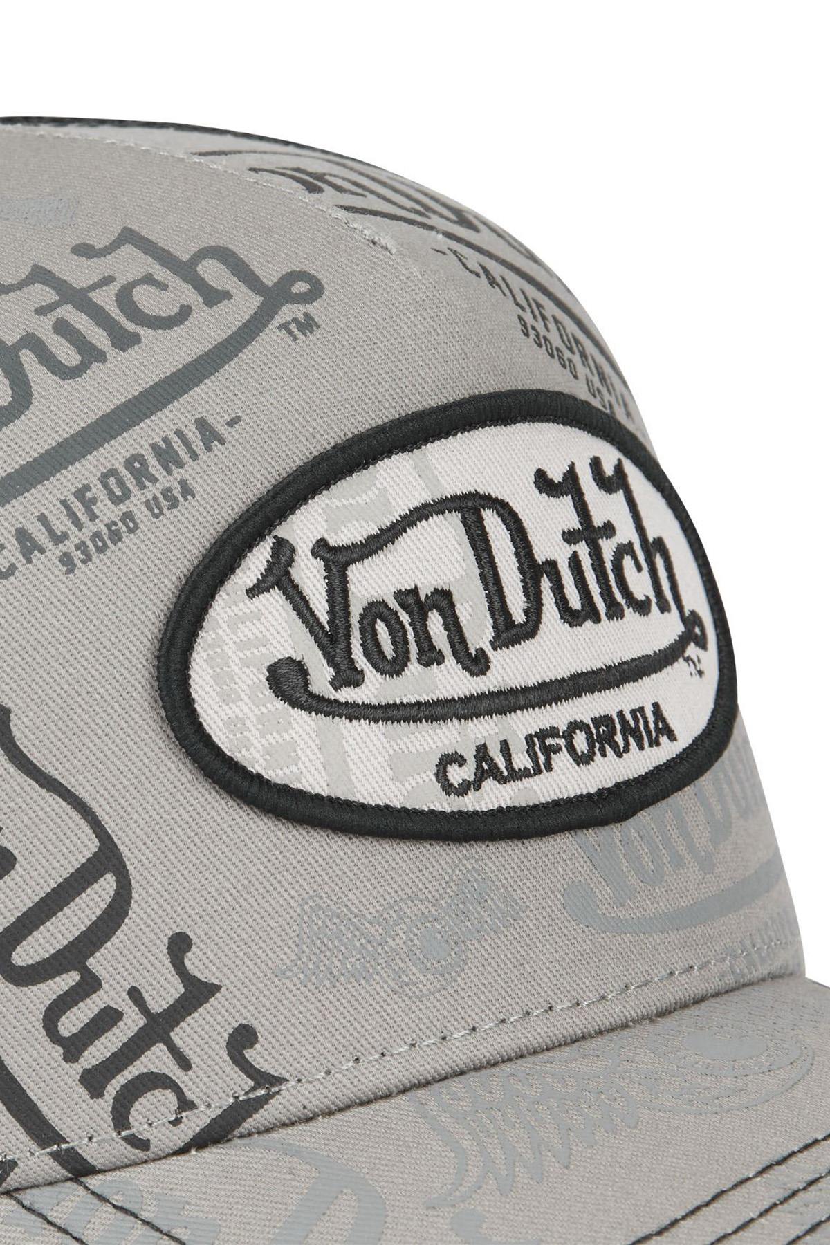 Grey trucker cap with logo pattern - Image n°2