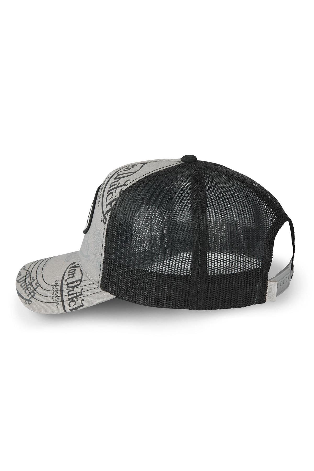 Grey trucker cap with logo pattern - Image n°3