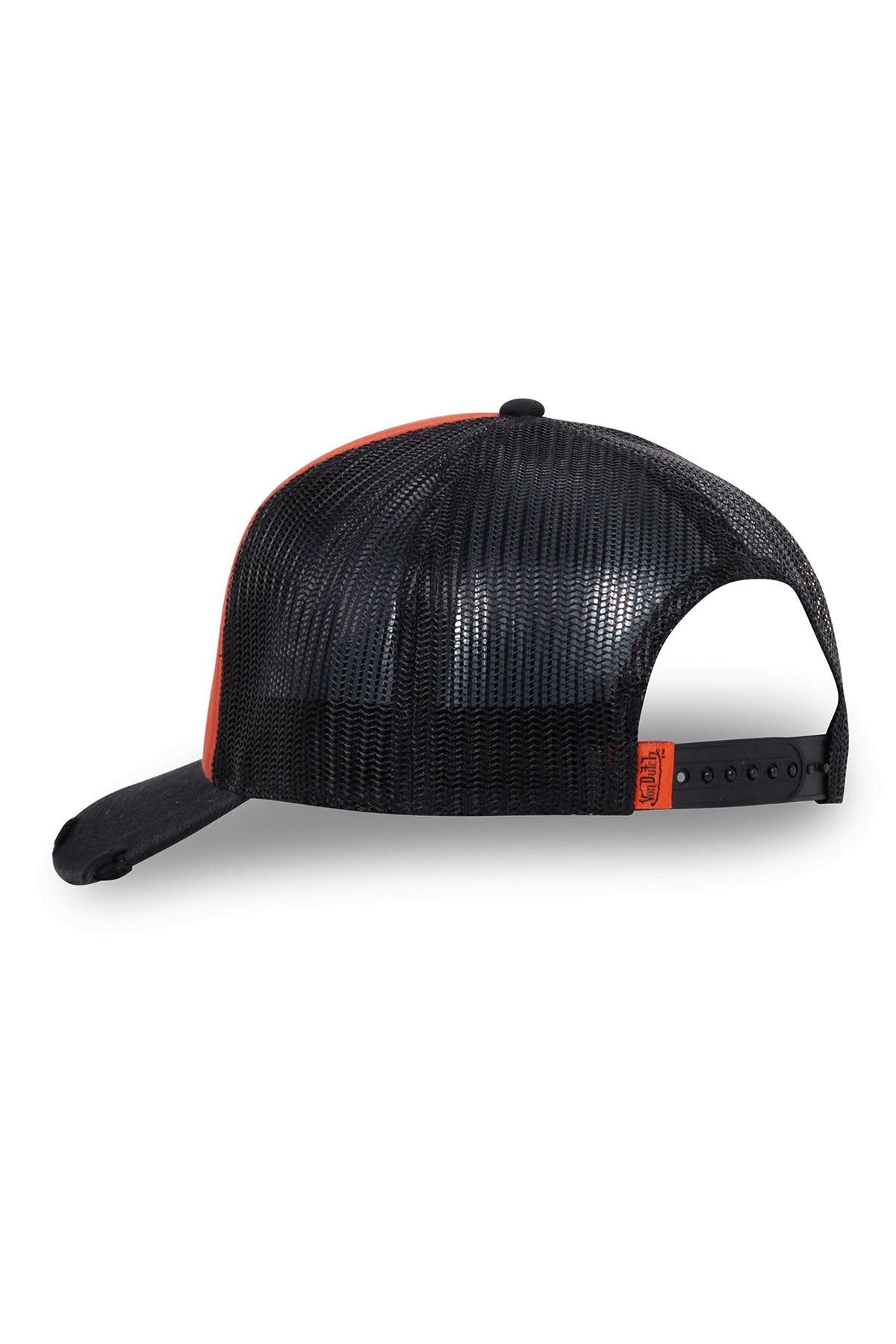 Orange and black biker trucker cap - Image n°4