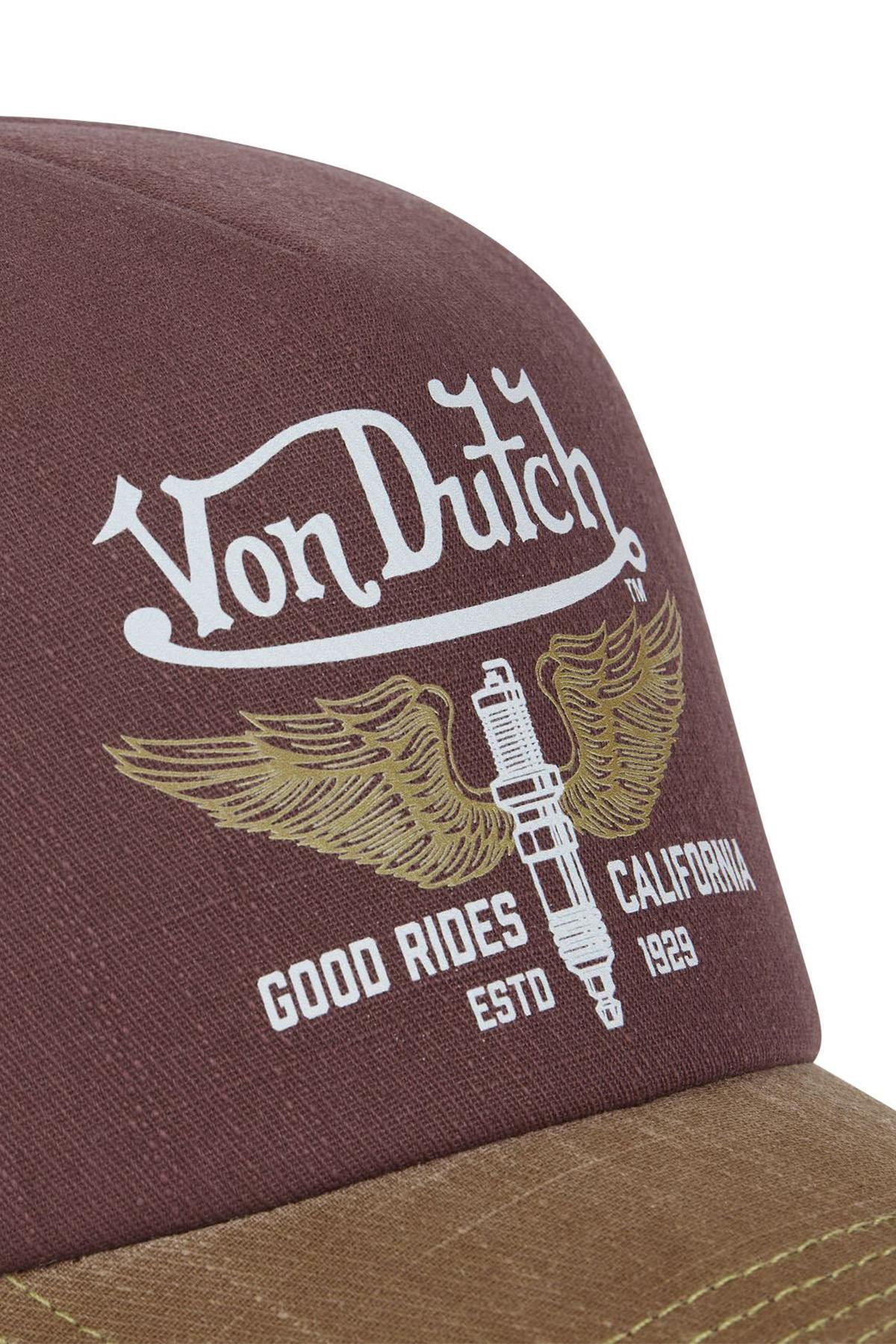 Brown trucker cap with tattoo pattern - Image n°2