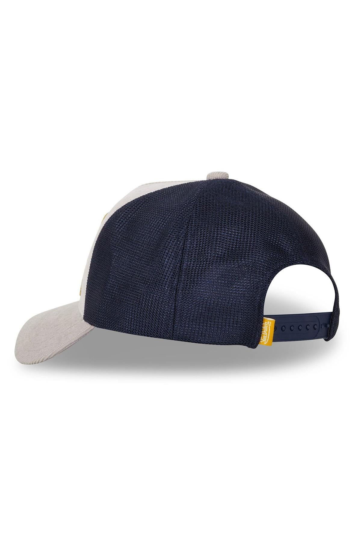 Navy blue and white corduroy cap - Image n°4