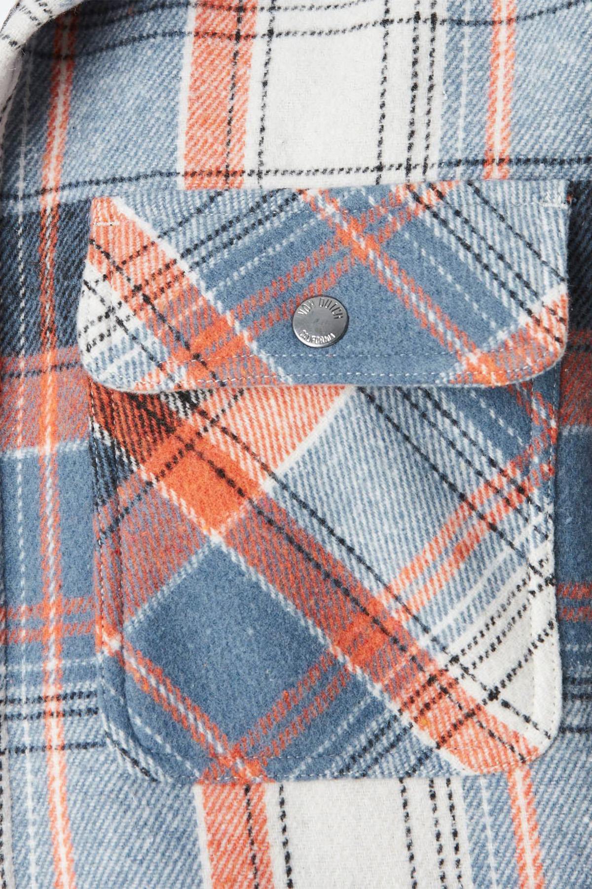 Blue, white and orange checked overshirt - Image n°5