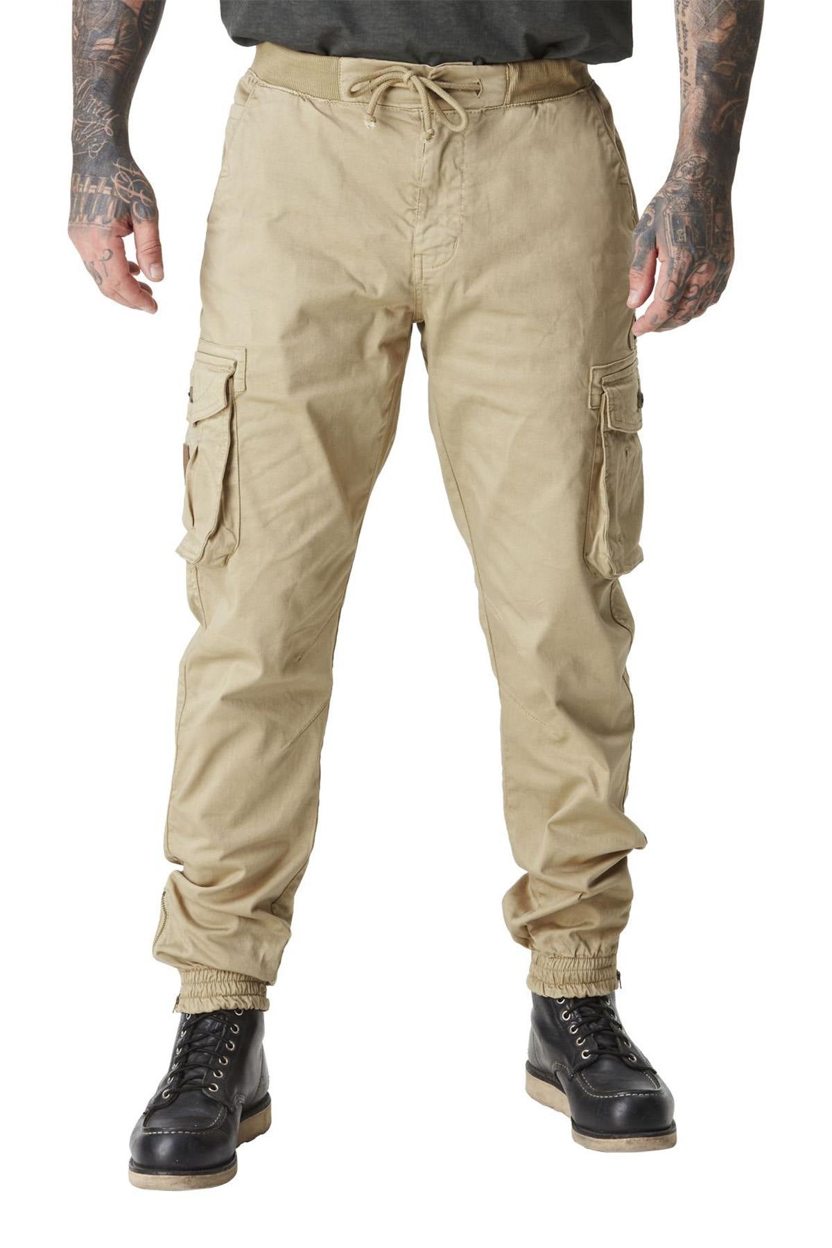 Men's beige cargo pants - Image n°1