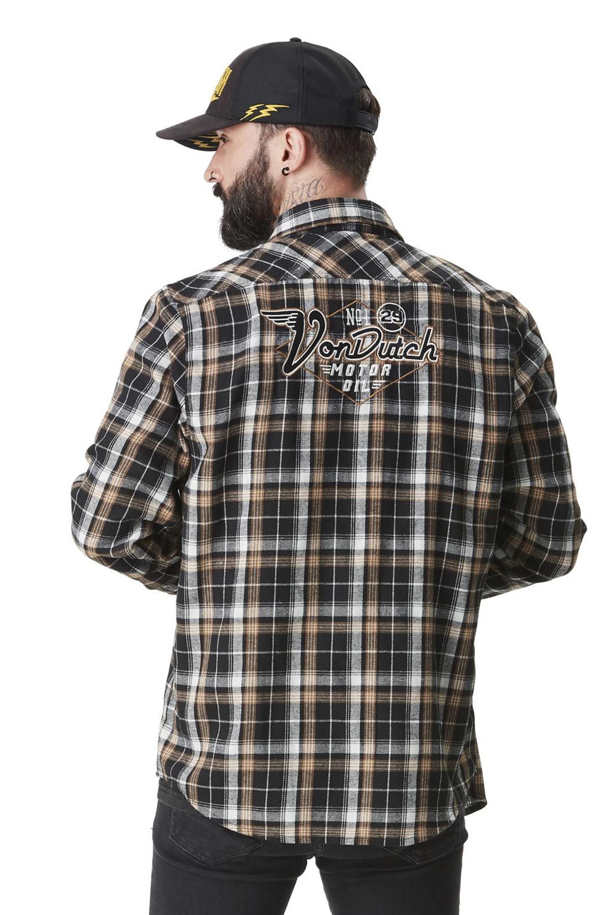 Plaid flannel shirt with back embroidery - Image n°2