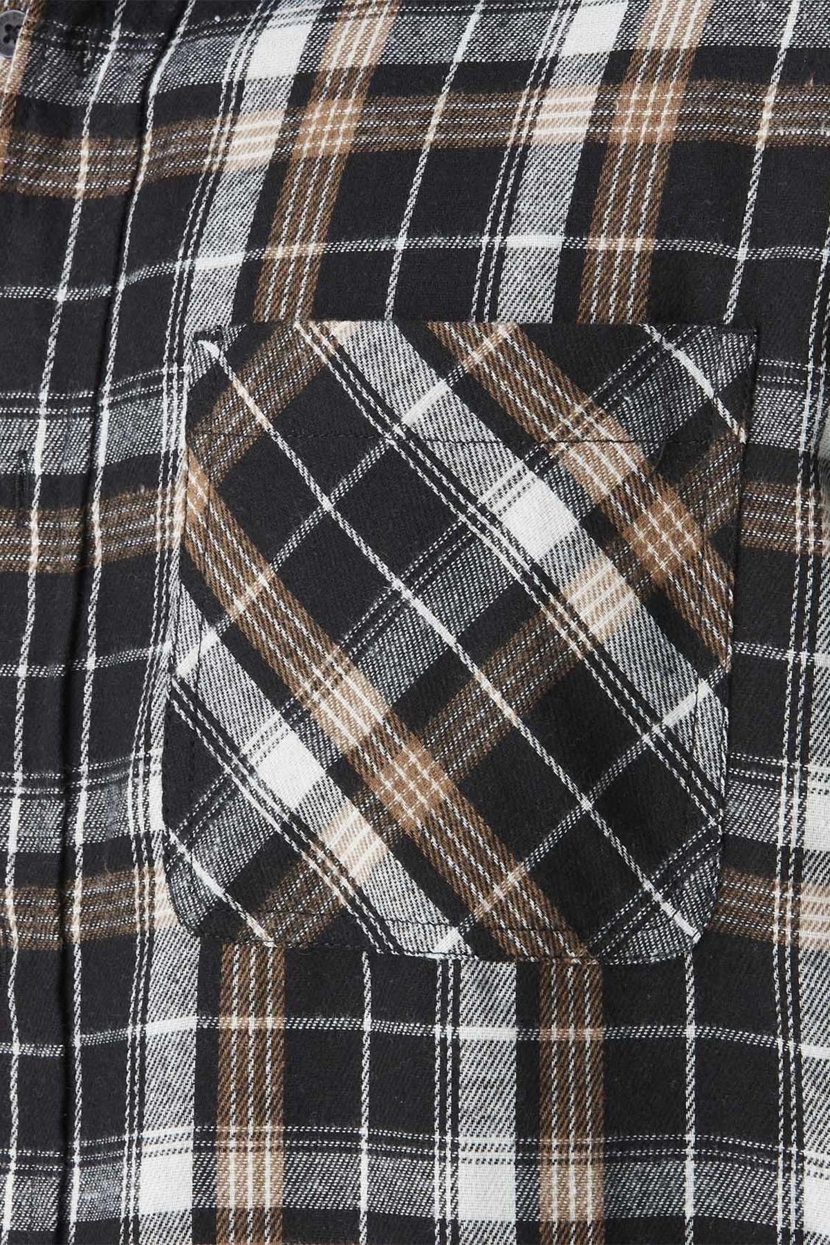 Plaid flannel shirt with back embroidery - Image n°4