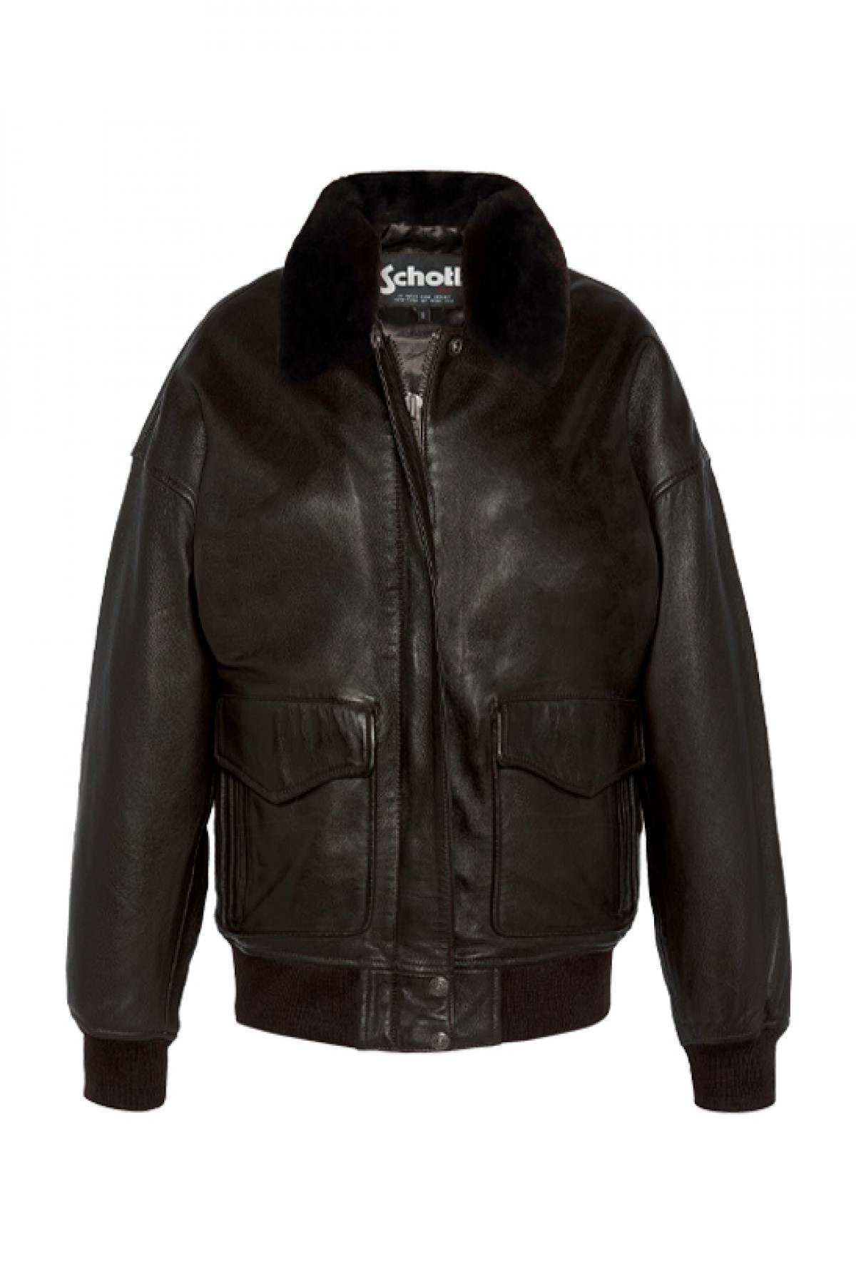 Women's Leather Bomber Jacket - Image n°10