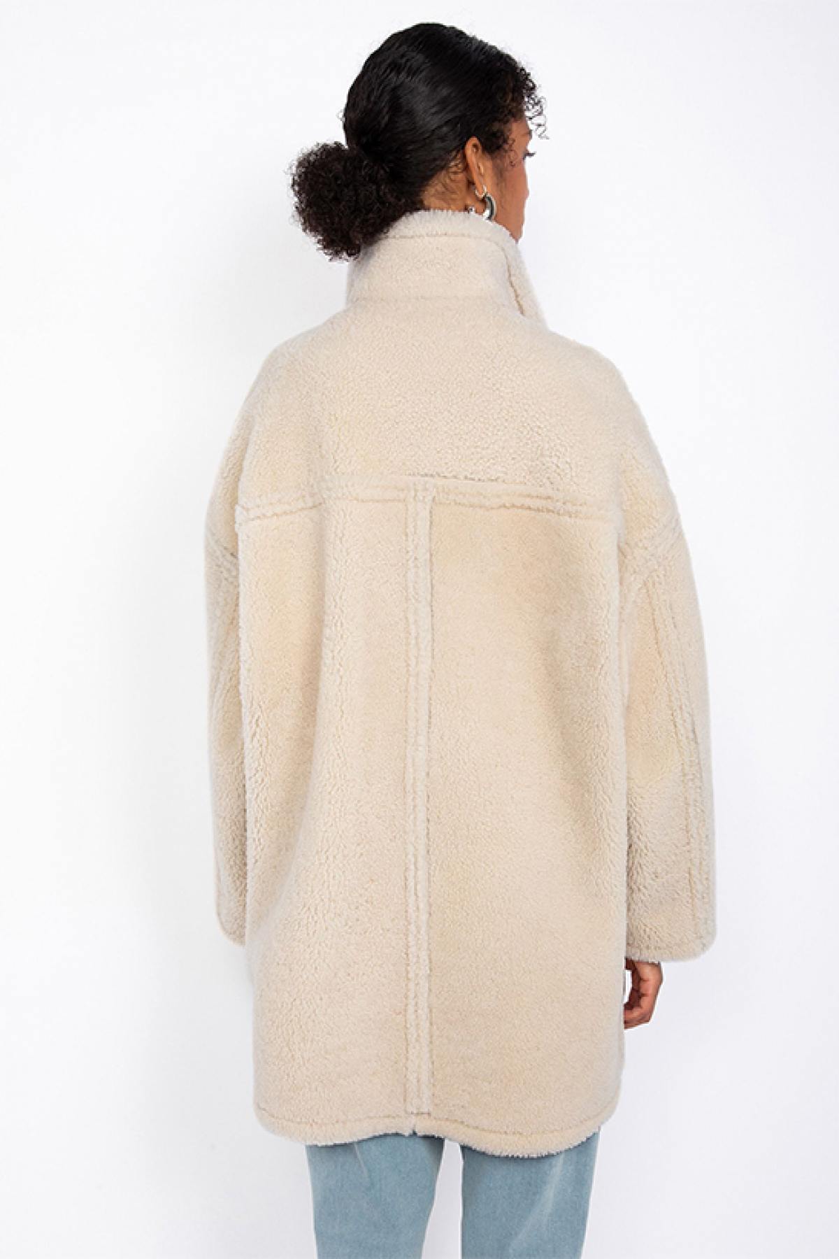 Long reversible double-sided sheepskin coat - Image n°6