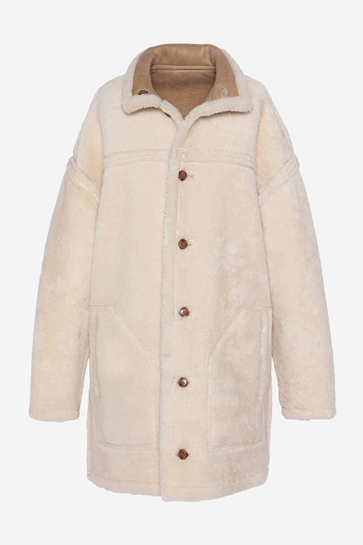 Long reversible double-sided sheepskin coat - Image n°11