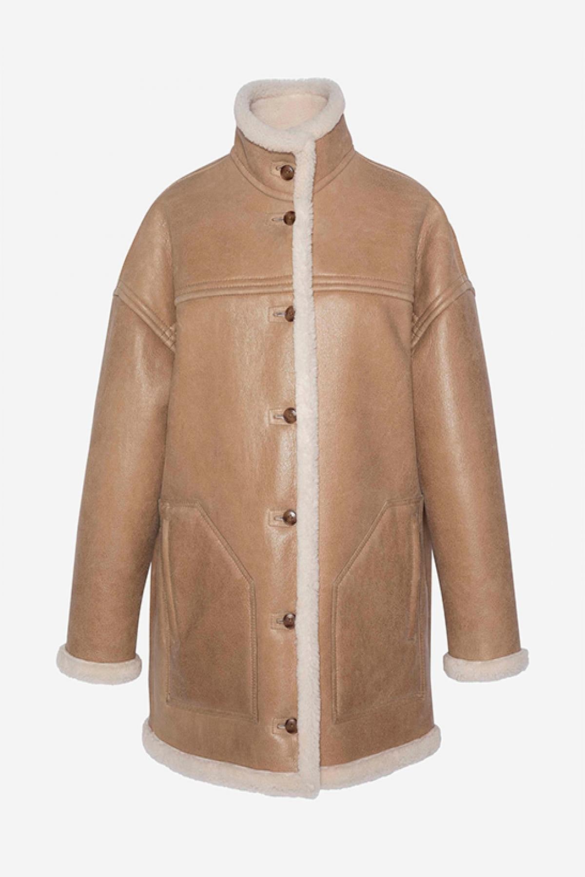 Long reversible double-sided sheepskin coat - Image n°9