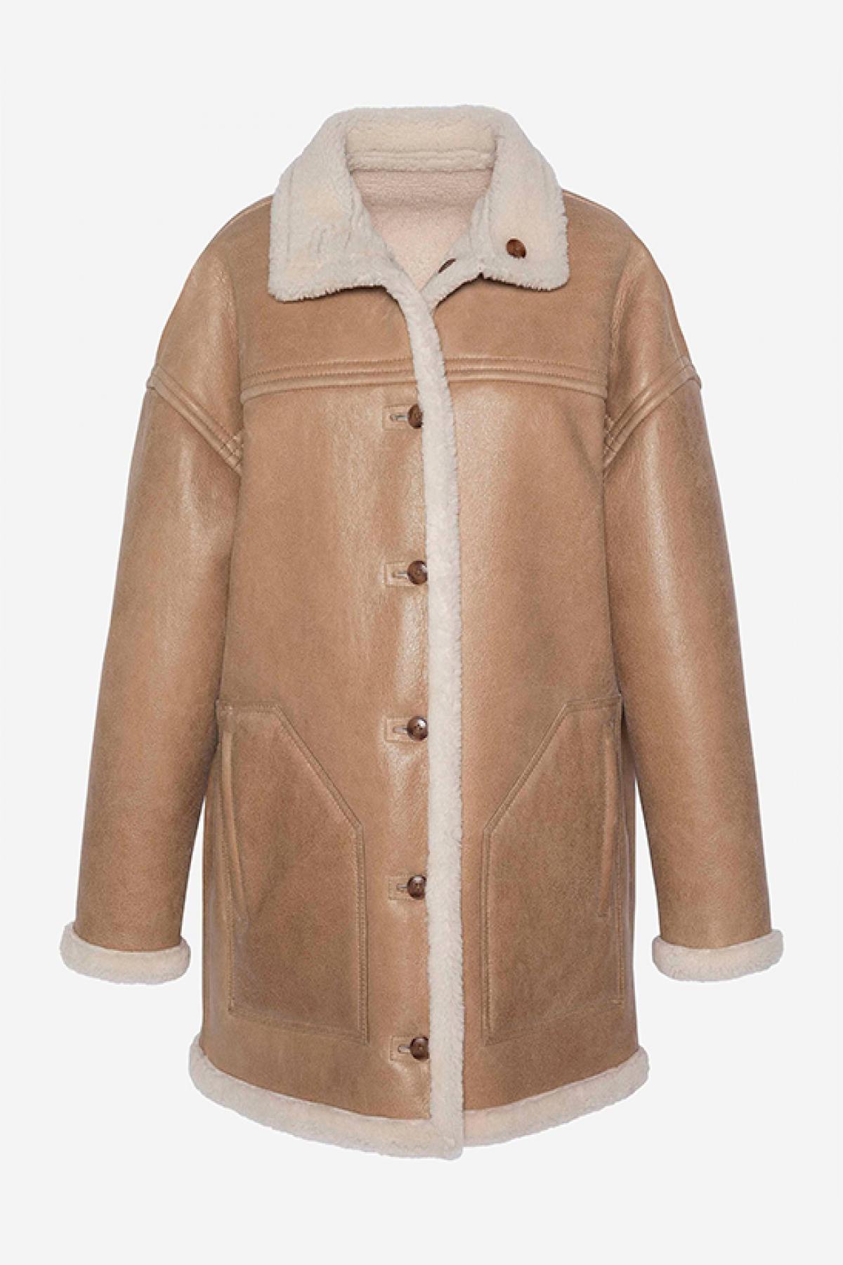 Long reversible double-sided sheepskin coat - Image n°8