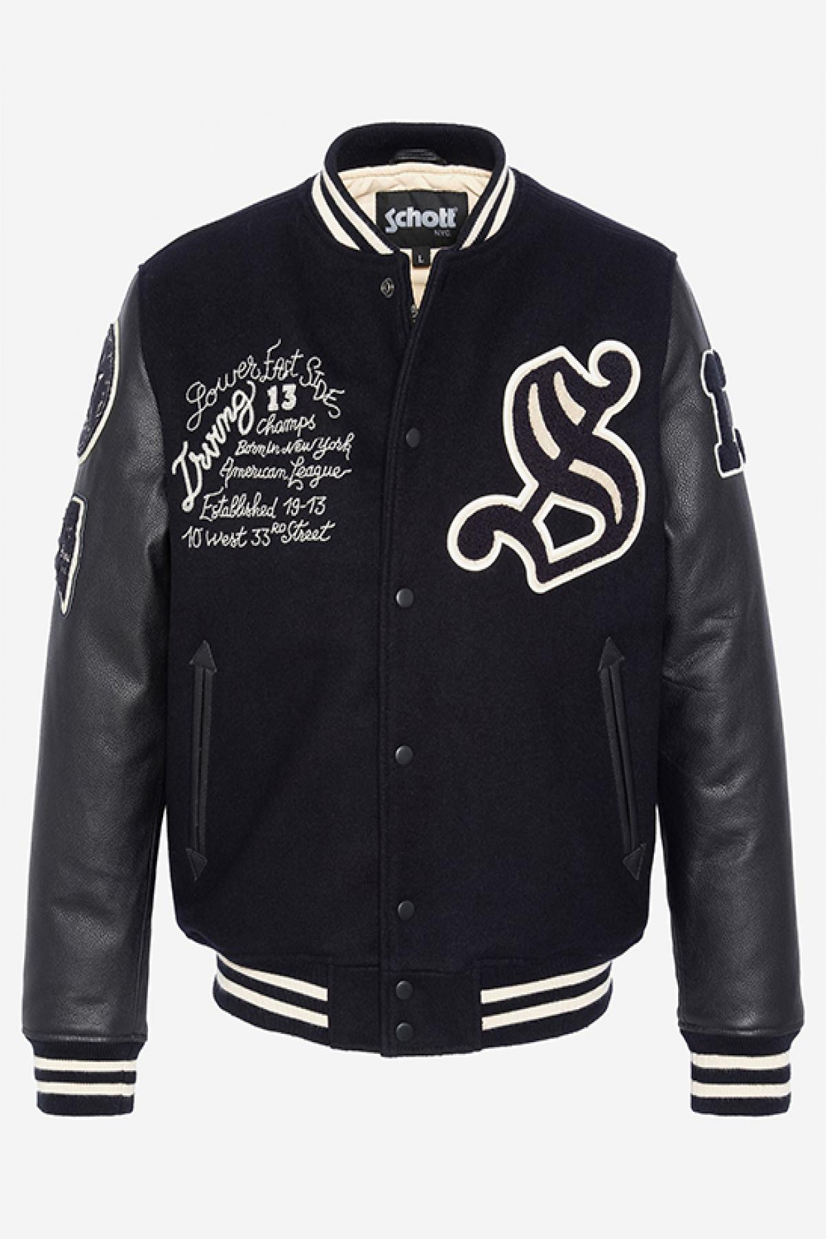 Teddy Varsity in black embroidered leather - Image n°3