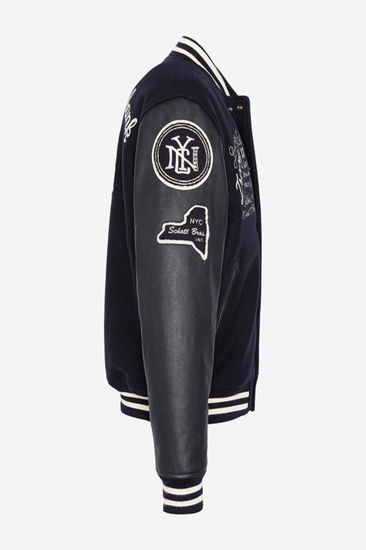 Teddy Varsity in black embroidered leather - Image n°3