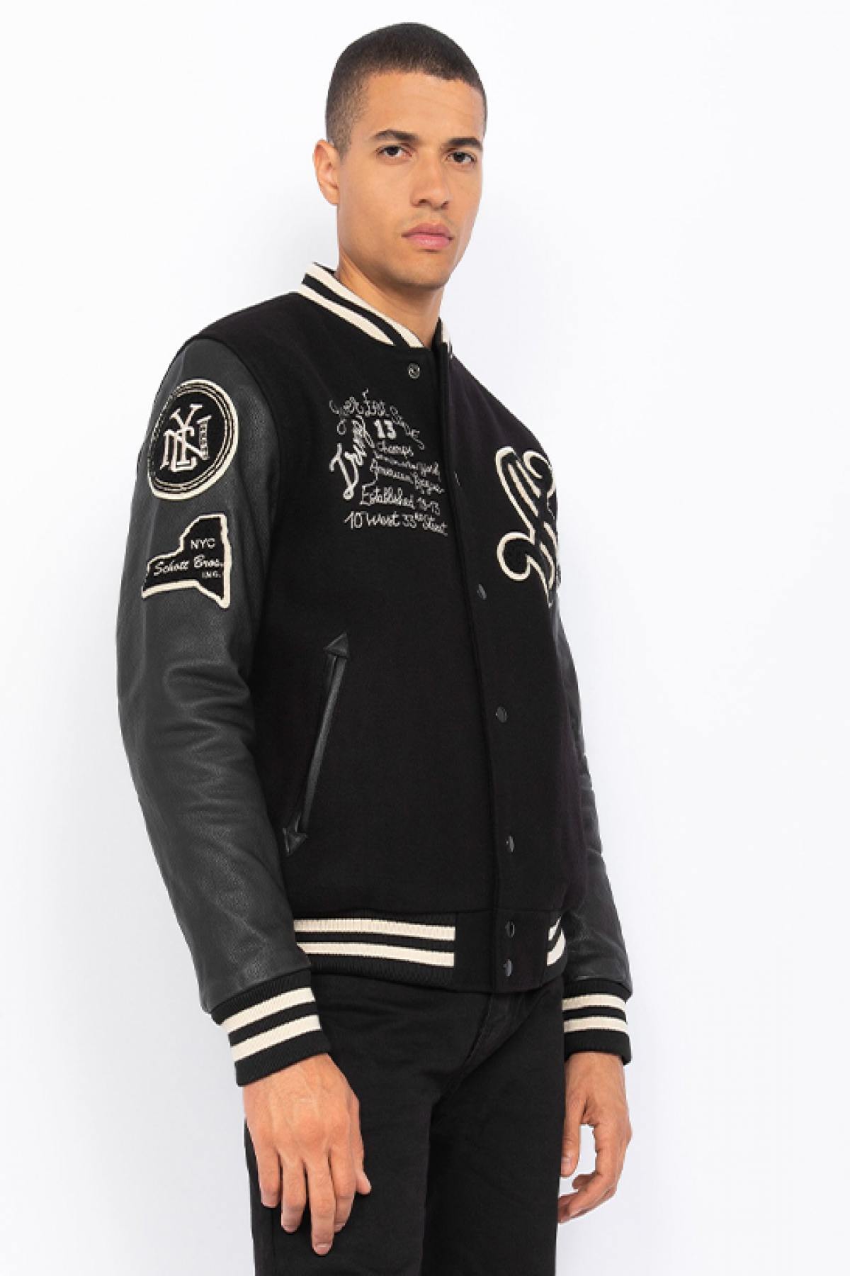 Teddy Varsity in black embroidered leather - Image n°6