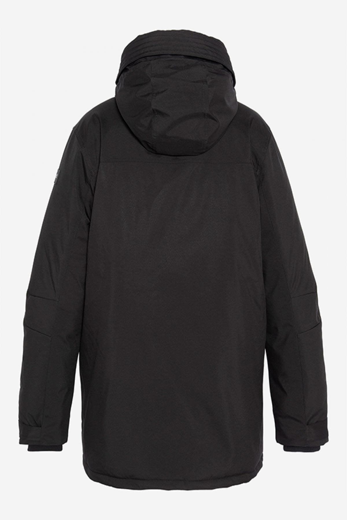 Black multi-pocket hooded parka - Image n°2