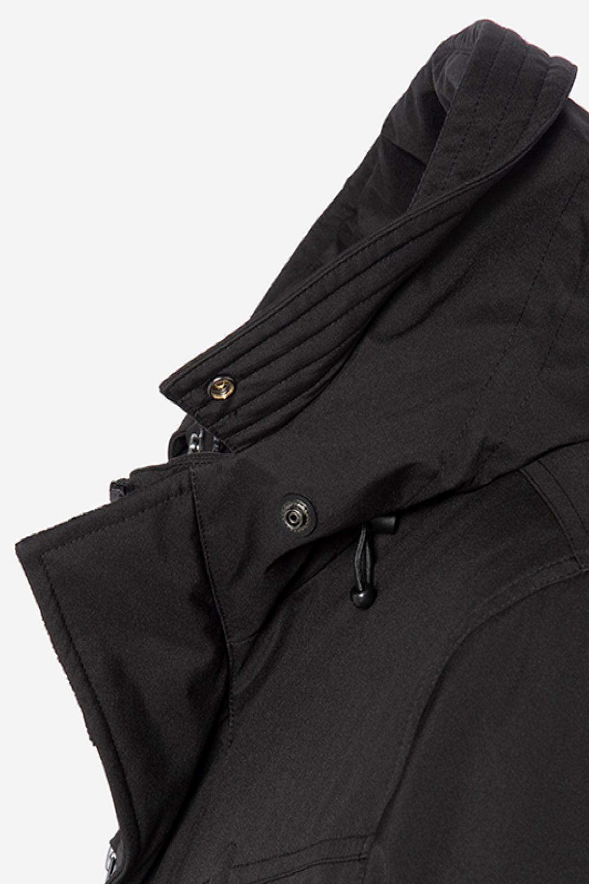 Black multi-pocket hooded parka - Image n°4