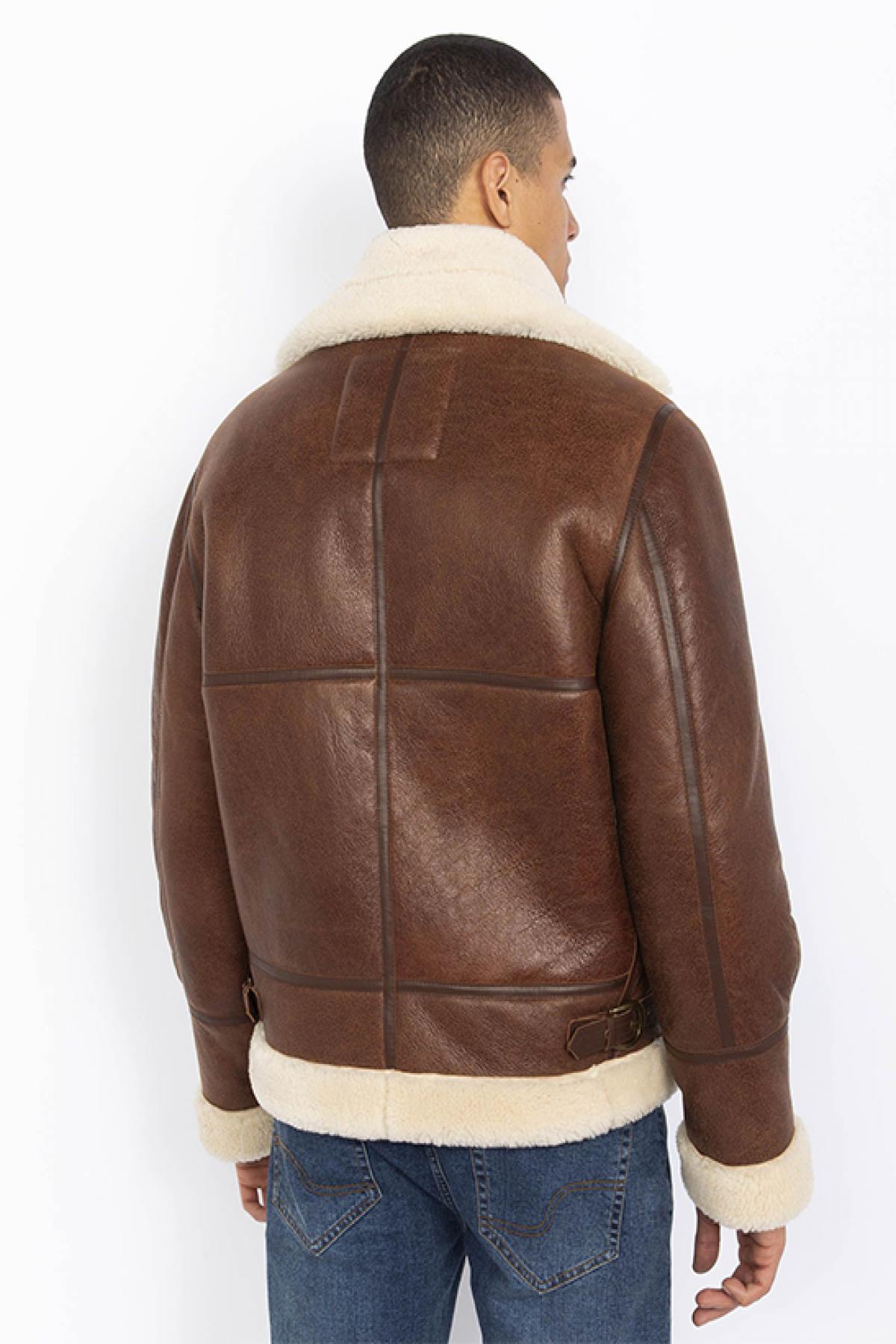 B-3 Bomber in Double-Sided Mocha Sheepskin - Image n°4