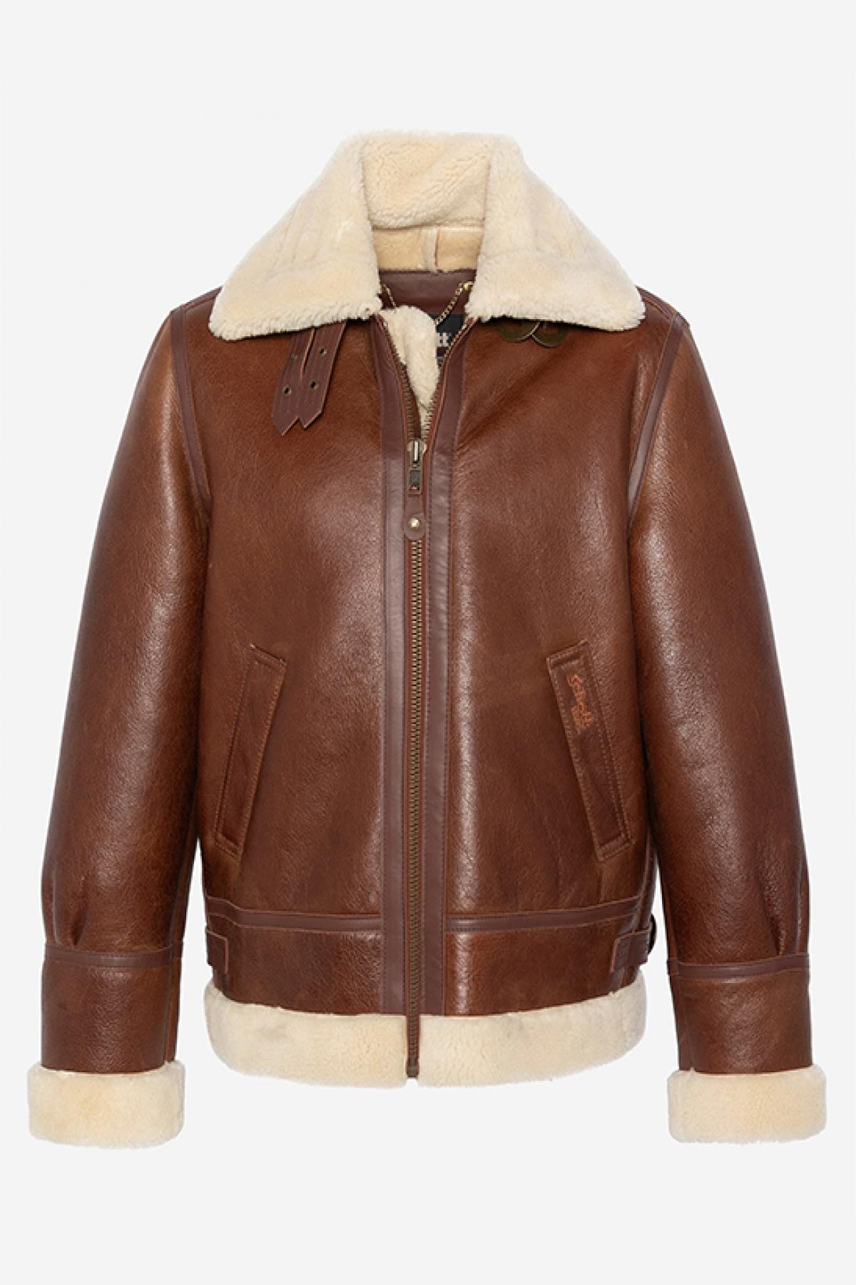 B-3 Bomber in Double-Sided Mocha Sheepskin - Image n°7