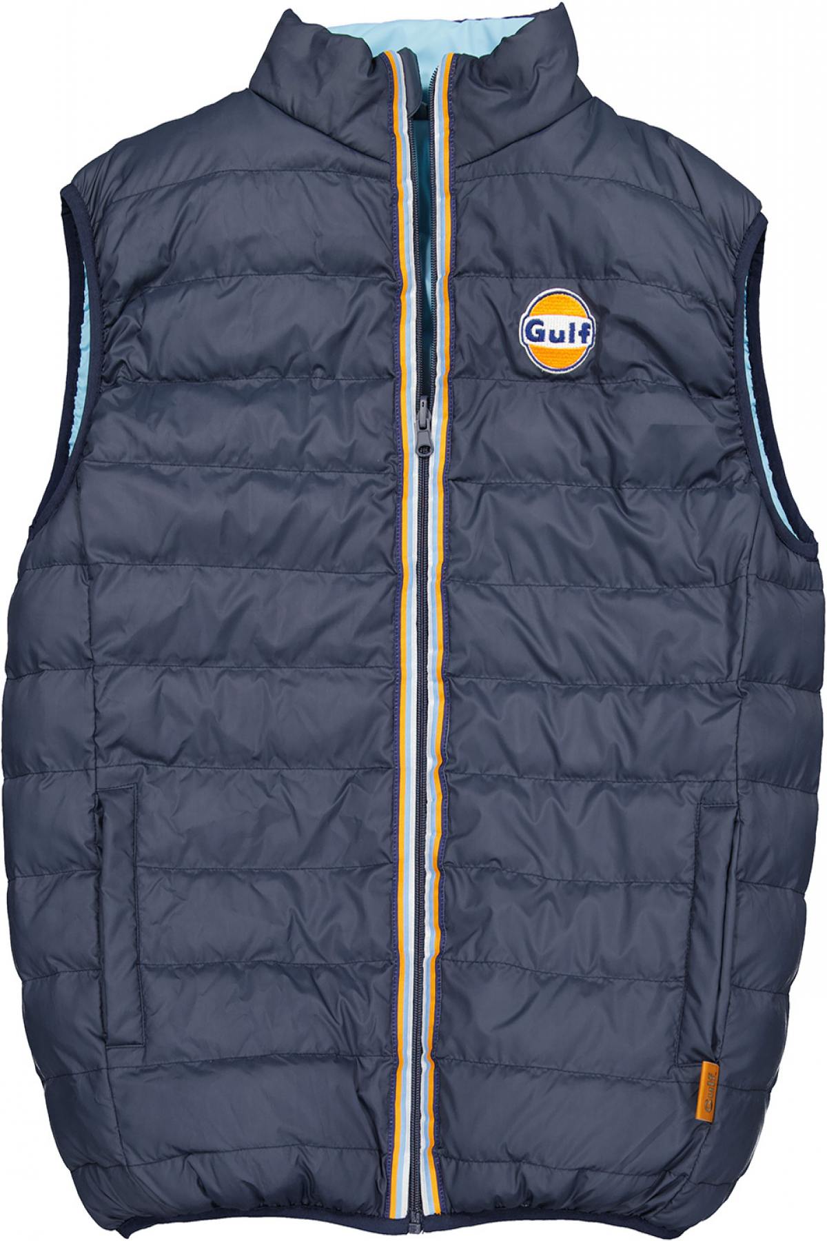 Blue reversible sleeveless down jacket - Image n°9