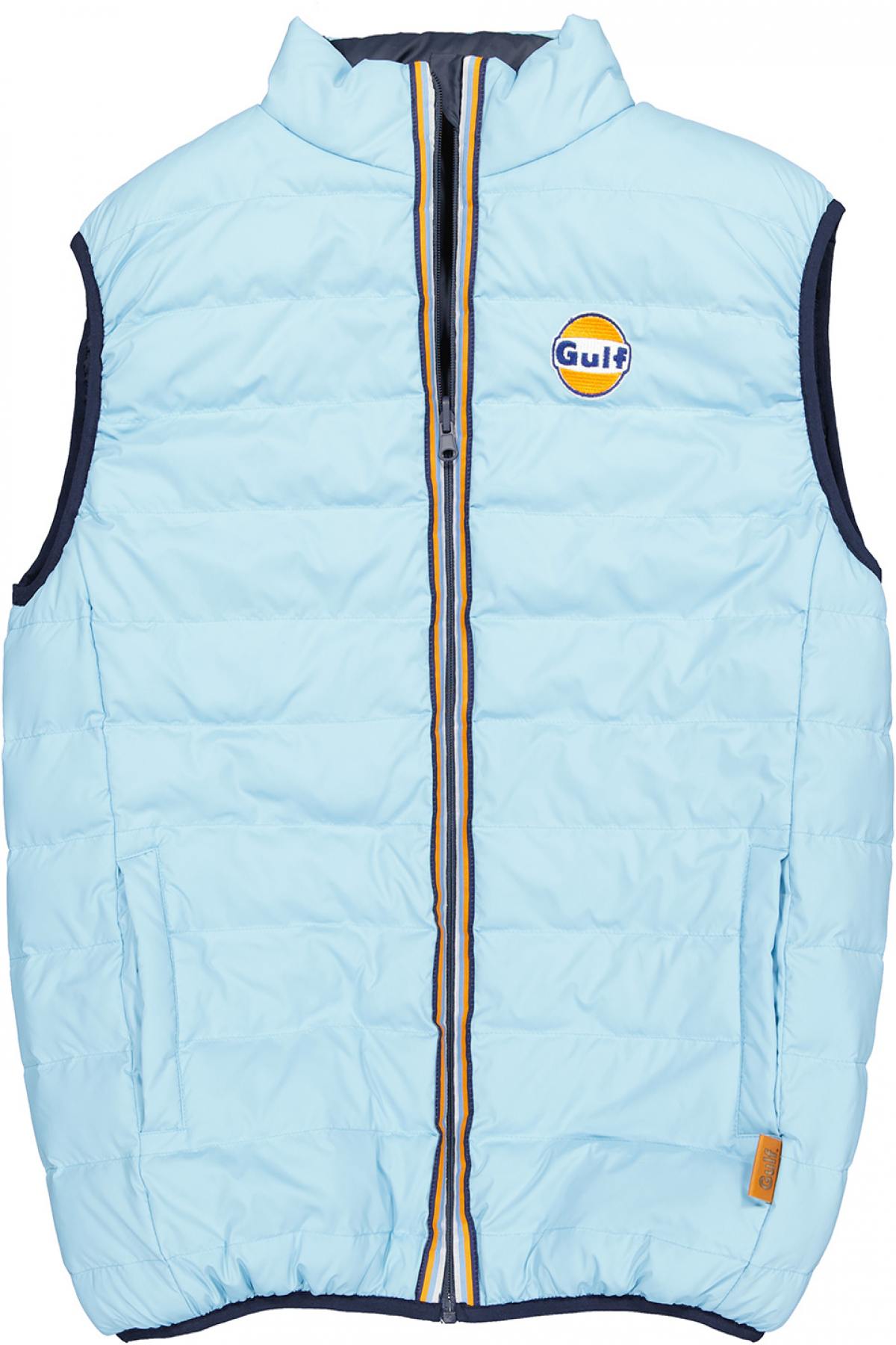 Blue reversible sleeveless down jacket - Image n°11