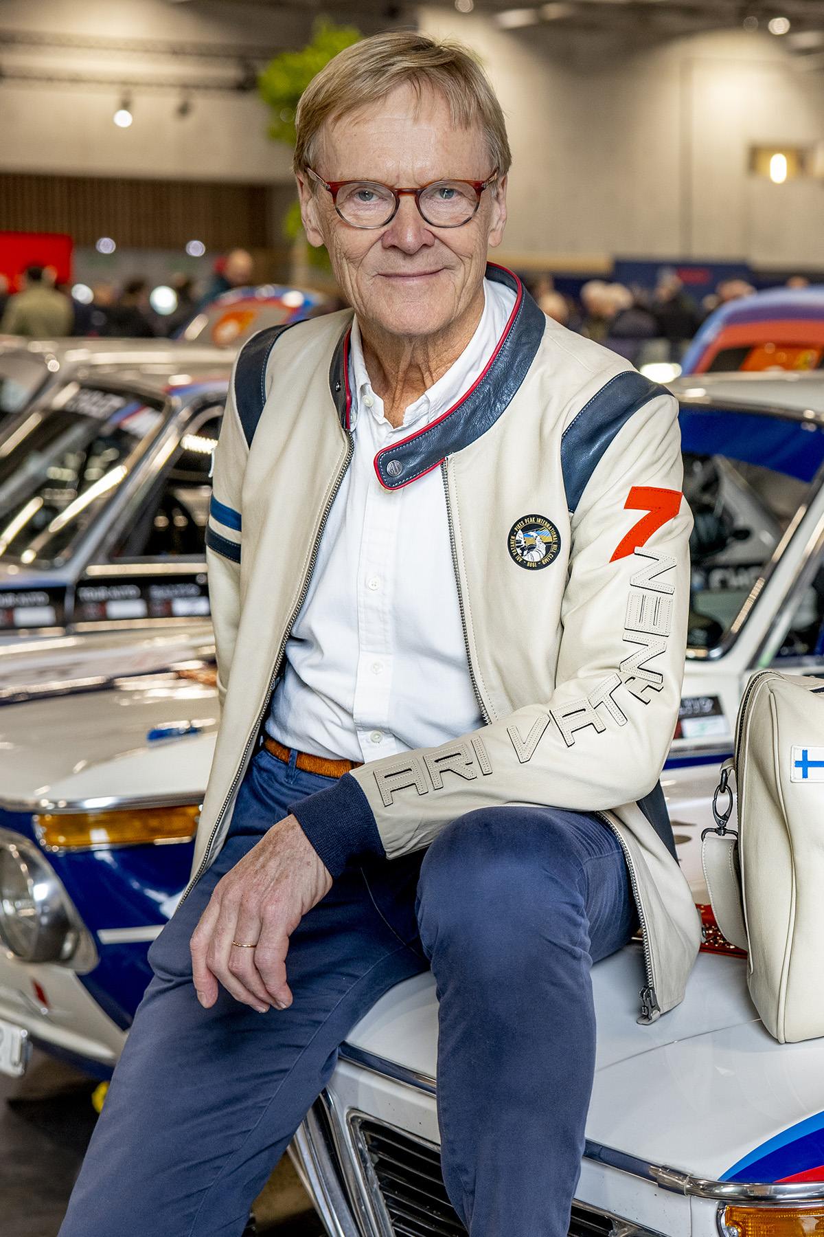 Ari Vatanen ecru racing leather jacket - Image n°5