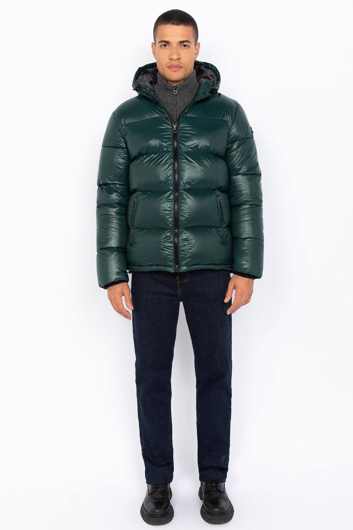 Forest Green Nylon Quilted Down Jacket - Image n°2