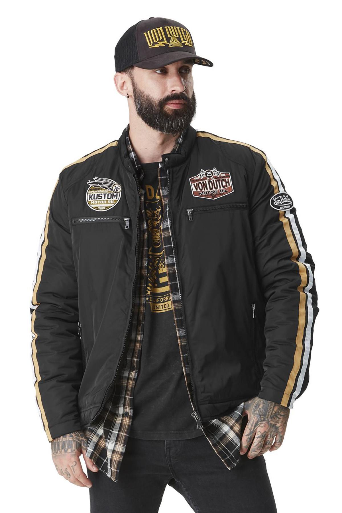 Racing textile jacket with patches - Image n°1