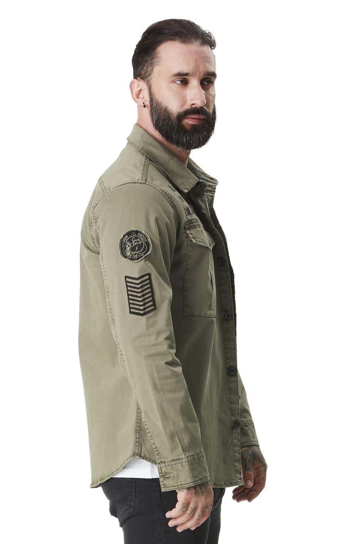 Khaki military overshirt - Image n°6