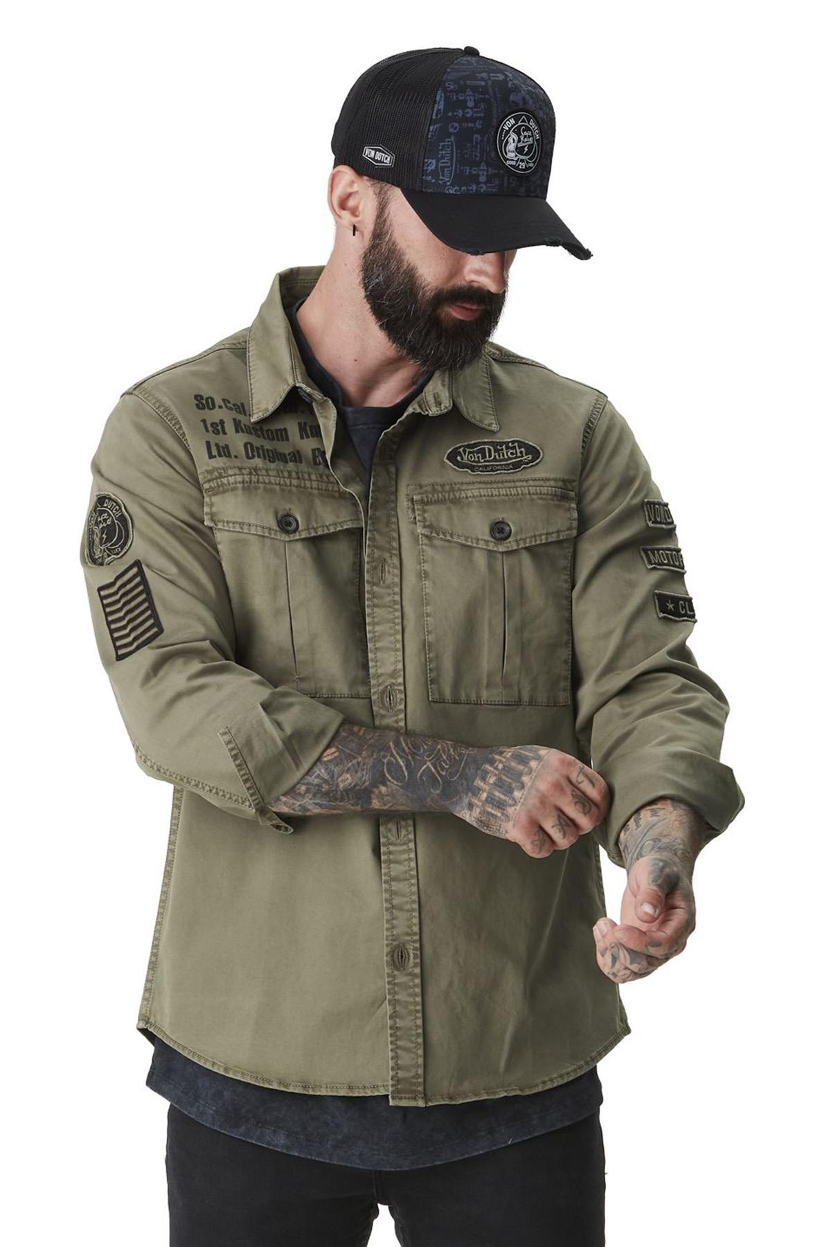 Khaki military overshirt - Image n°4