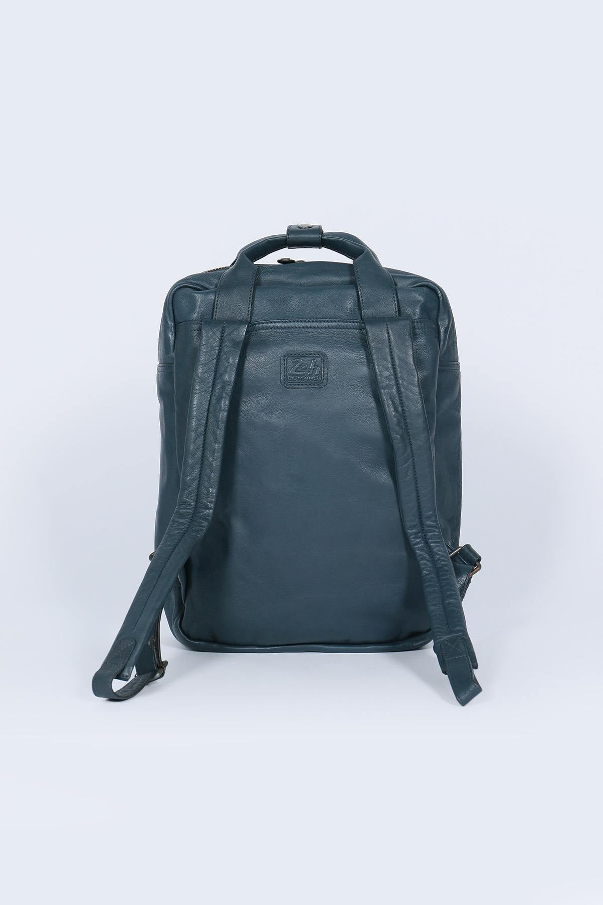 Steve McQueen 71 blue leather backpack - Image n°3